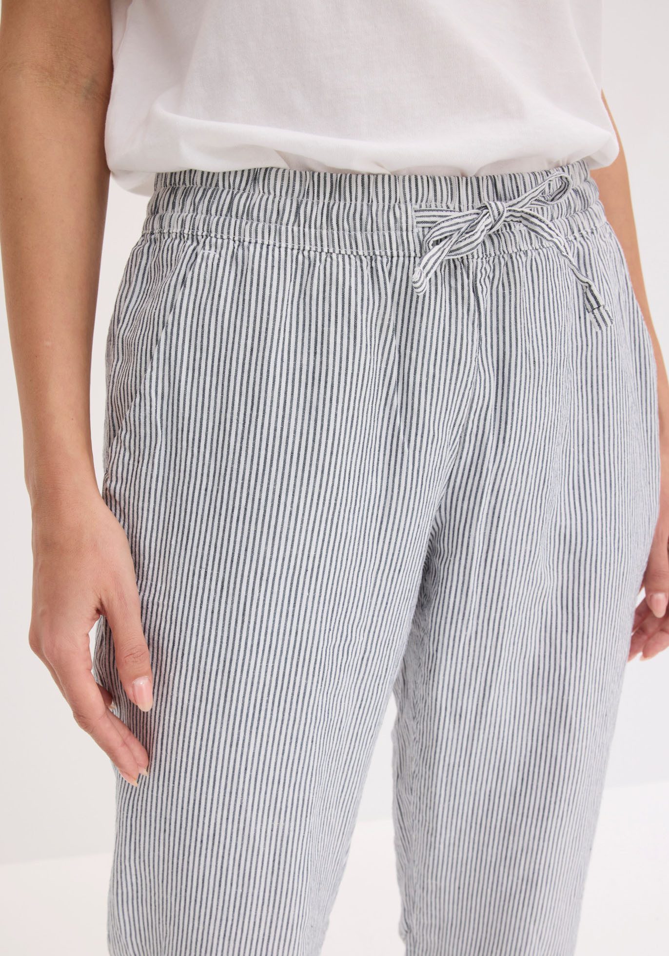 bonprix Leinenhose (1-tlg) aus Leinen und Lyocell, mit Elastik-Bündchen, Regular Fit
