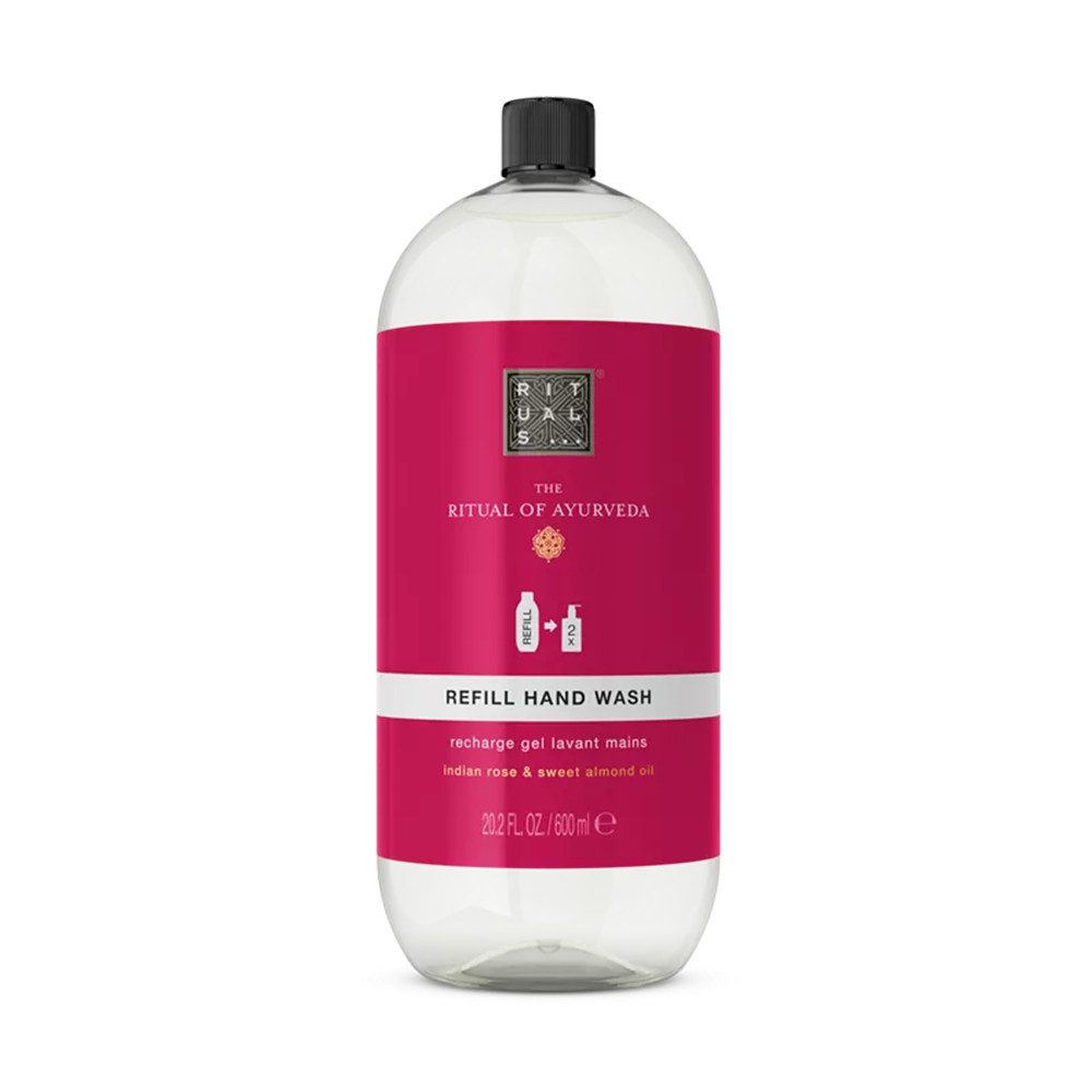 Rituals Flüssigseife Rituals Ayurveda Handseife Nachfüllpackung 600 ml Refill, 1-tlg., Beruhigende Handseife mit indischer Rose und Mandelöl