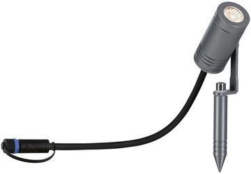 Paulmann LED Gartenstrahler Plug&Shine, LED fest integriert, Warmweiß, LED-Modul, 7W IP65 230V 3000K Alu Grey