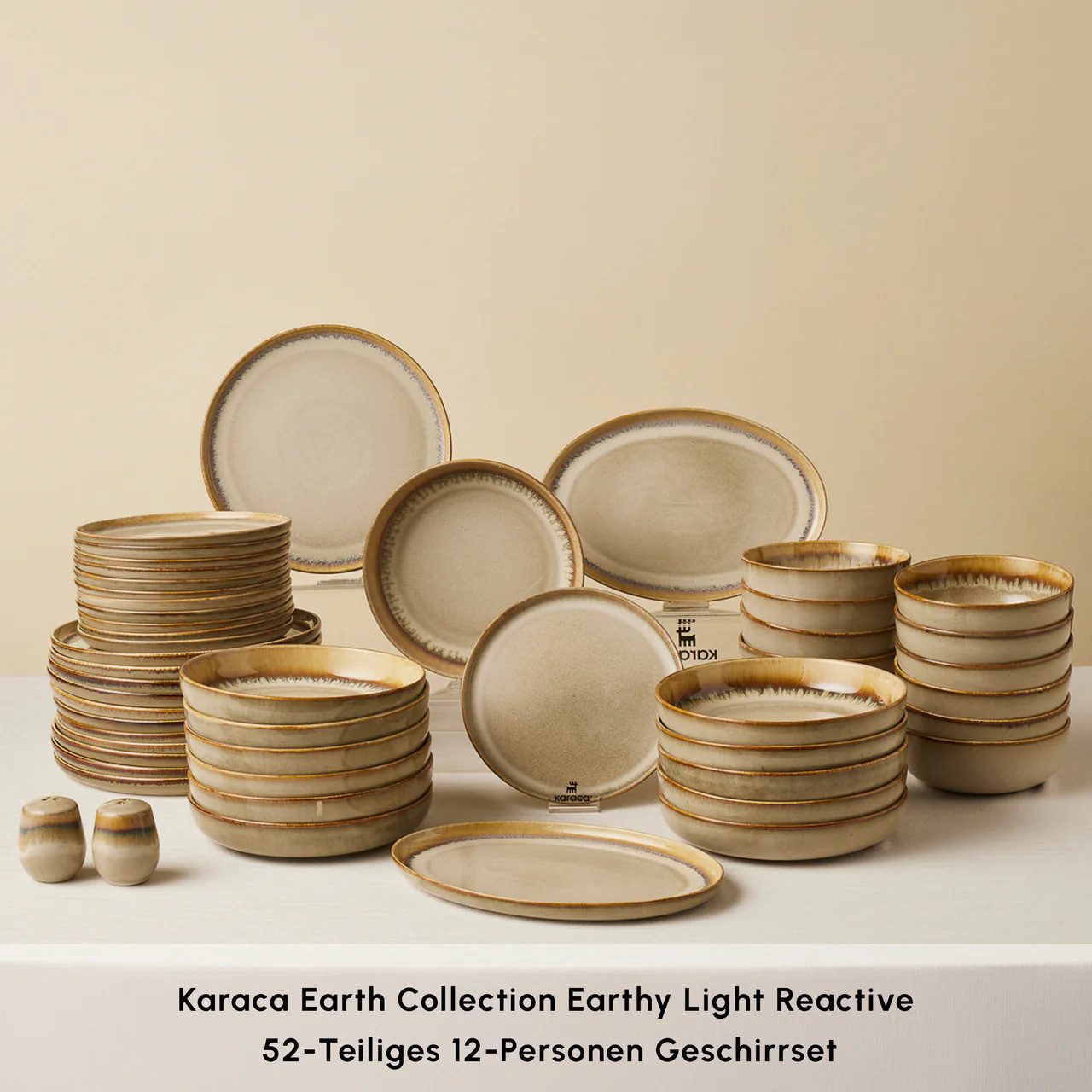 Karaca Geschirr-Set Karaca Earthy Light Reaktiv Geschirrset 12 Personen 52tlg Tafelservice, 12 Personen – Bild 2 von 5