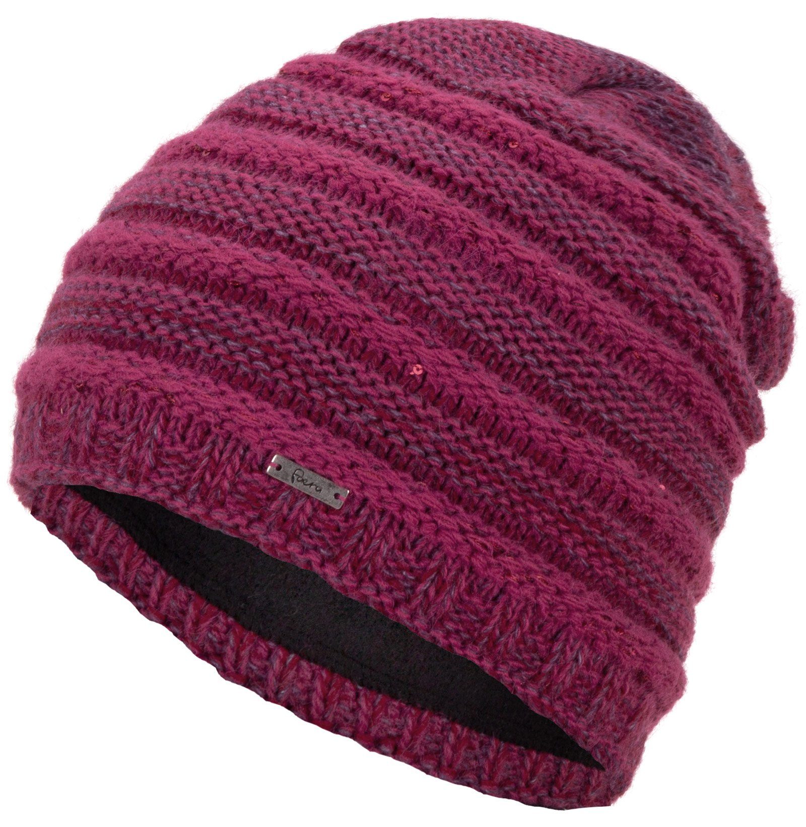 Faera Strickmütze Wintermütze Damen Mütze Beanie Haube gefüttert Strickmütze Damenmütze