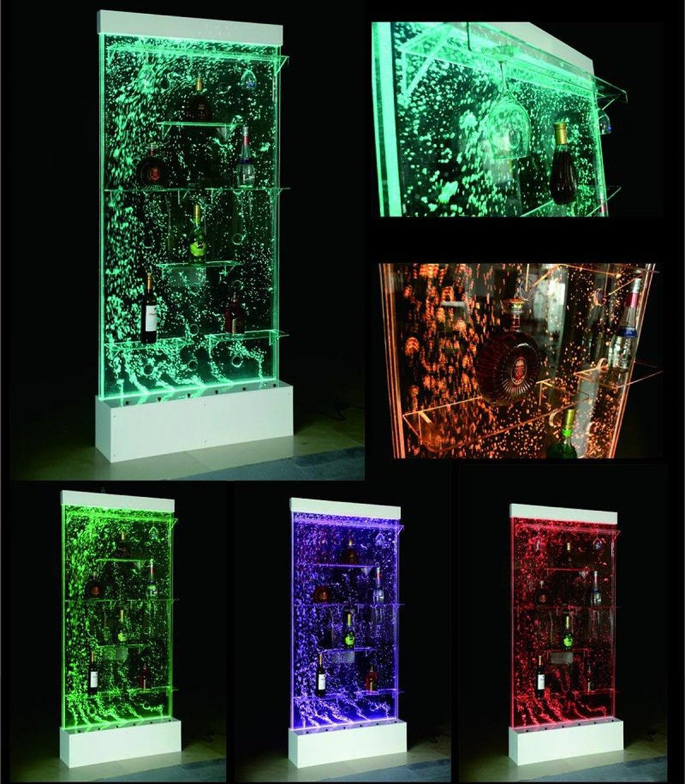 JVmoebel Barschrank LED Regal Wasserwand Säule Trennwand für Wände Made in Europa