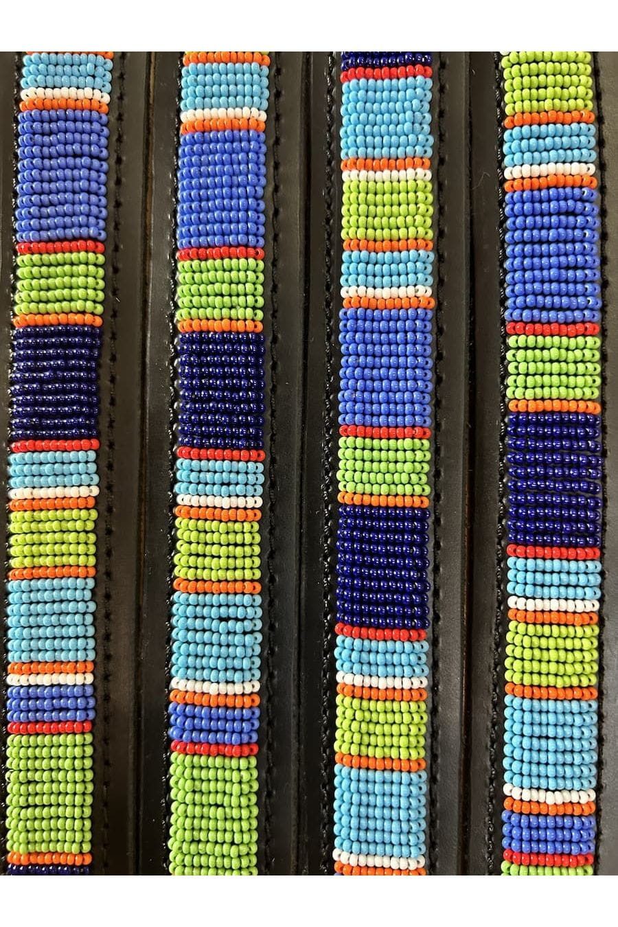 Zinj Design Ledergürtel Massai - Reef - Unisex Handgefertigt in Kenia · Leder/Glas/Messing · Unikat