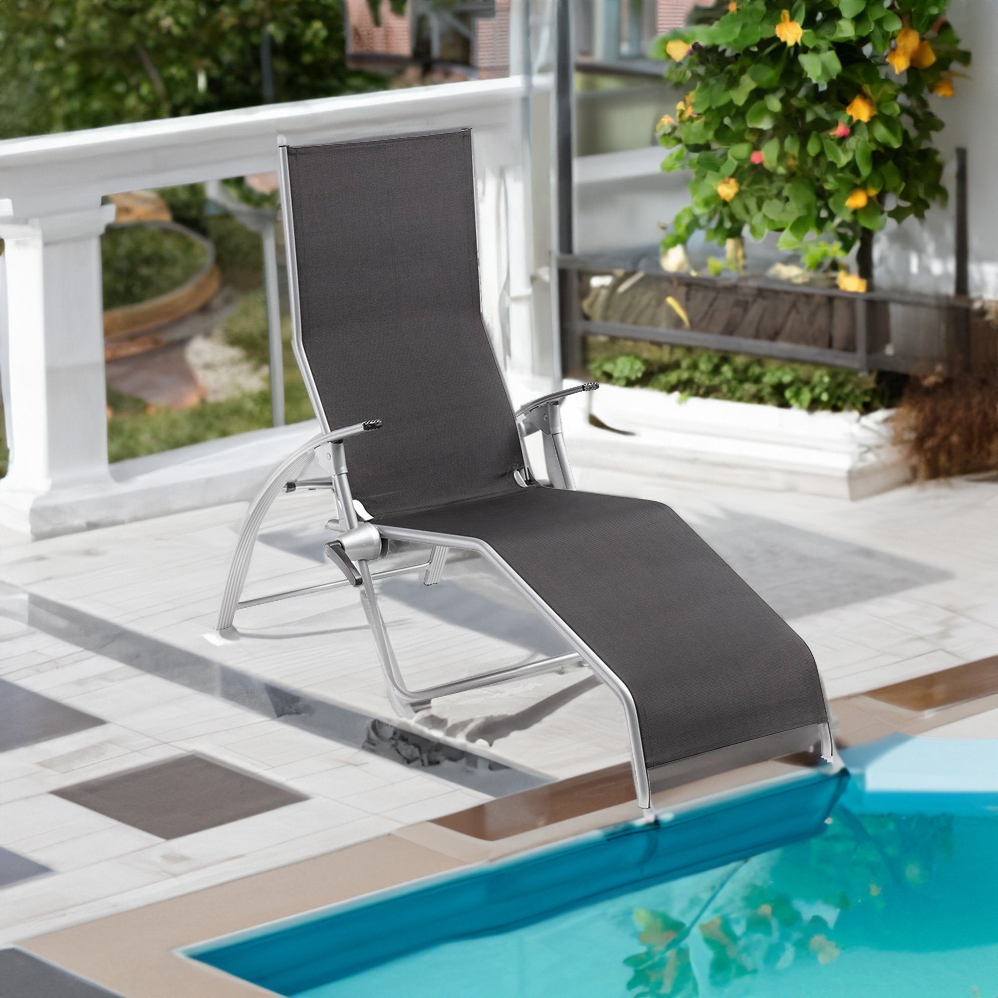 KETTLER Wellnessliege Kettler Tampa 2er Set Bäderliege Saunaliege 1710-9400 silber /charcoal