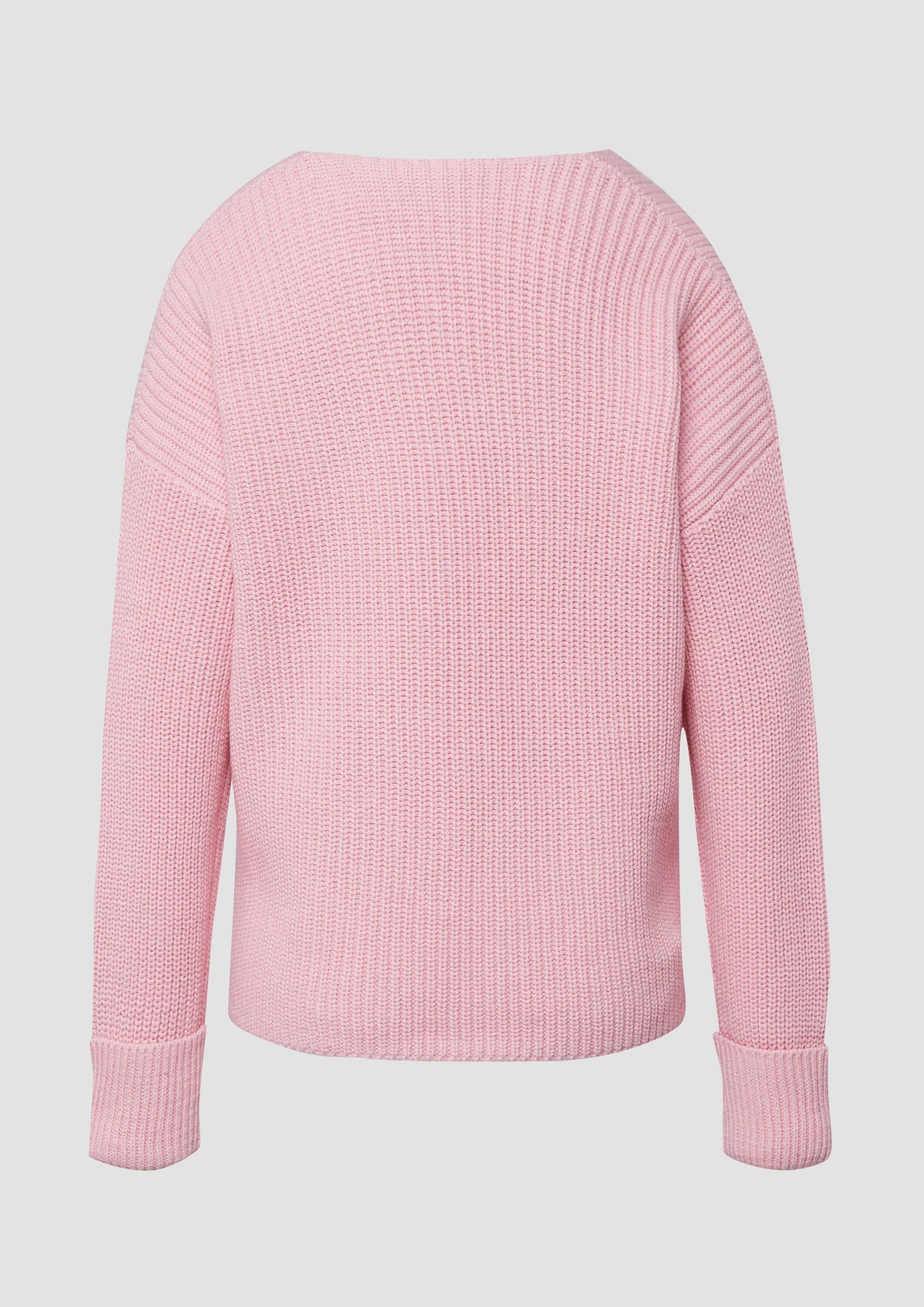 s.Oliver Longpullover Strickpullover Grobstrickpullover mit V-Ausschnitt im günstig online kaufen