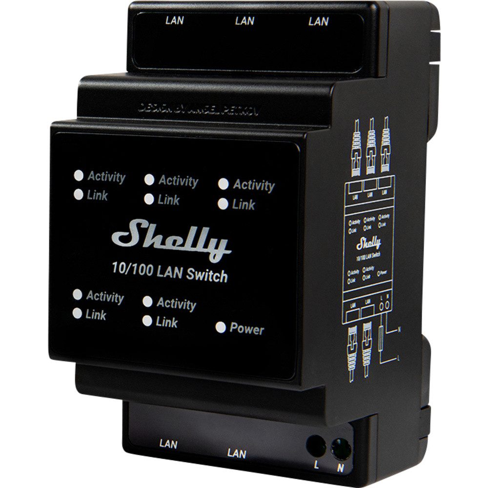 Shelly Shelly LAN Switch Hutschienenrelais Smart-Home-Zubehör