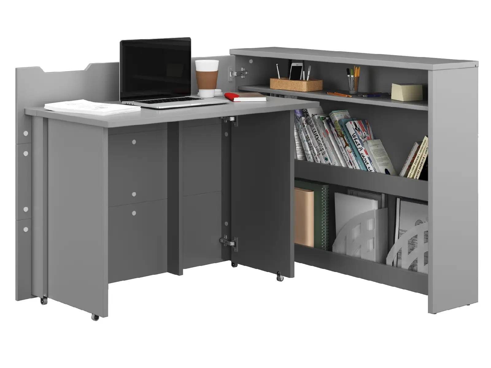 yourhouse24 Schreibtisch Multifunktions-Klappschreibtisch WORK CONCEPT (2-in-1-Kommode-Schreibtisch)