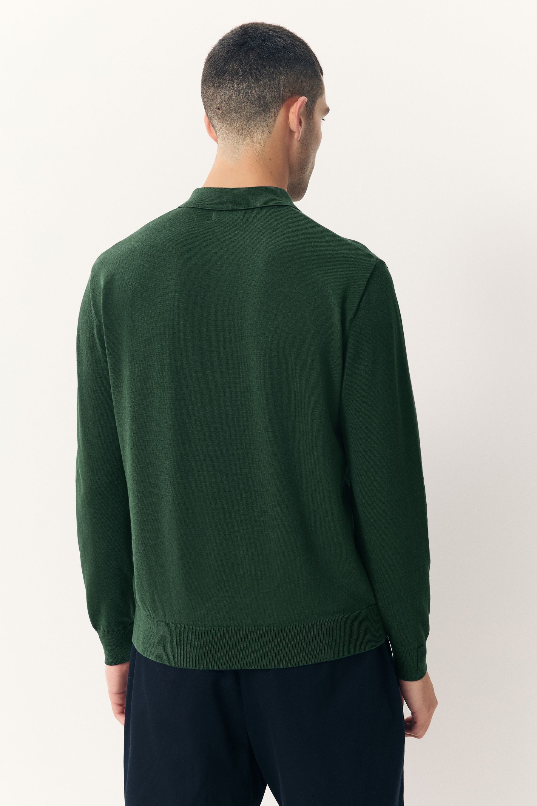 Next Langarm-Poloshirt Langärmeliges Strick-Poloshirt im Regular günstig online kaufen