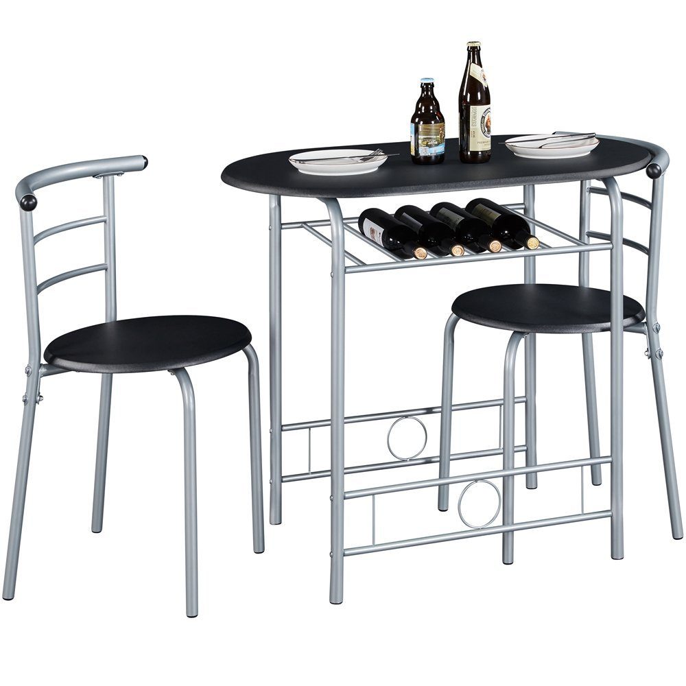 Yaheetech Esszimmer-Set Essgruppe mit 2 Стульяn, Esszimmergruppe 3-teilig