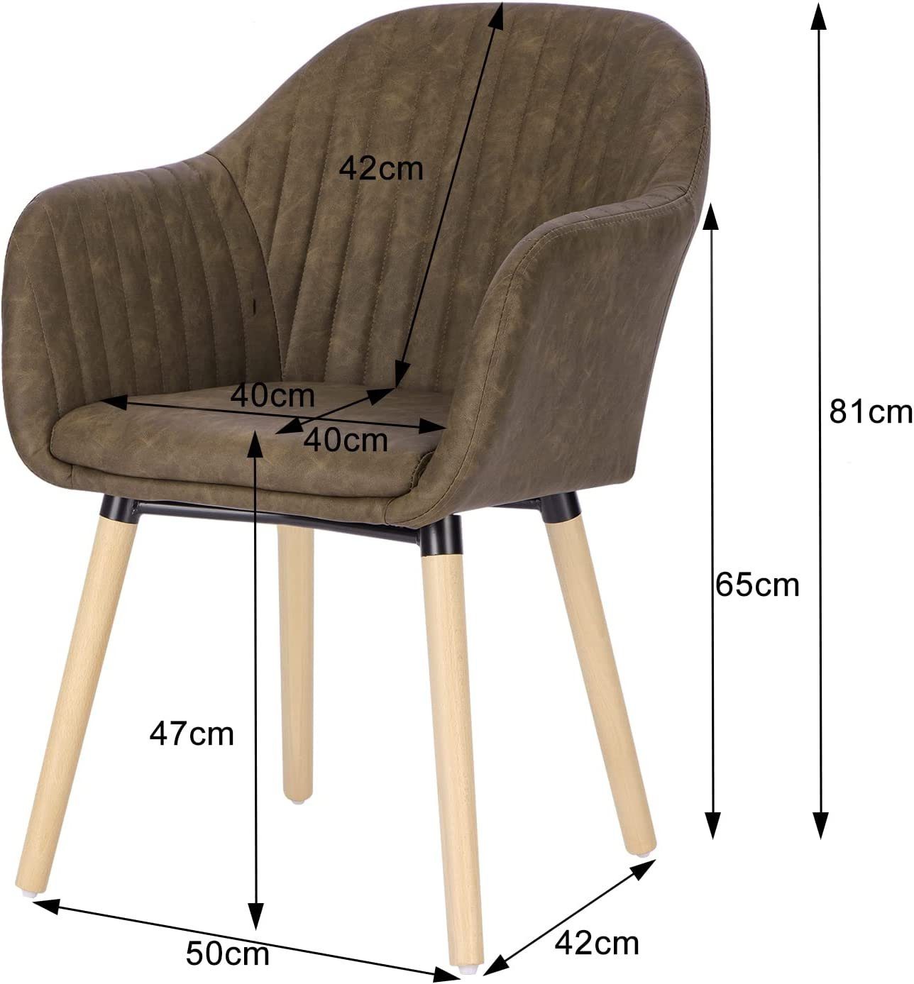 (1 Esszimmerstuhl Wohnzimmerstuhl Design Dunkelbraun Stuhl Sessel Woltu St), Massivholz