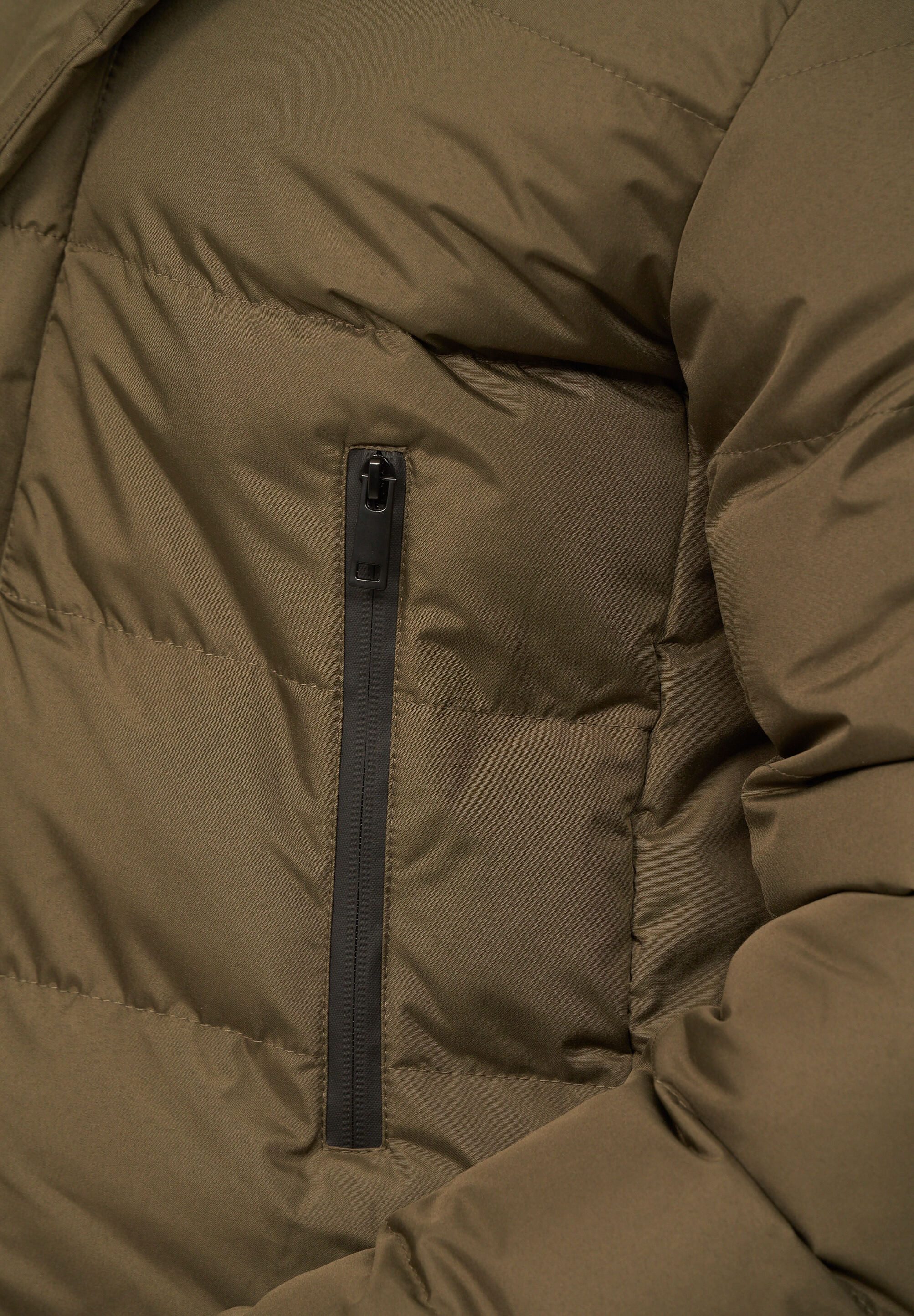 Parka mit Kapuze als Winterjacke - Langer Steppmantel