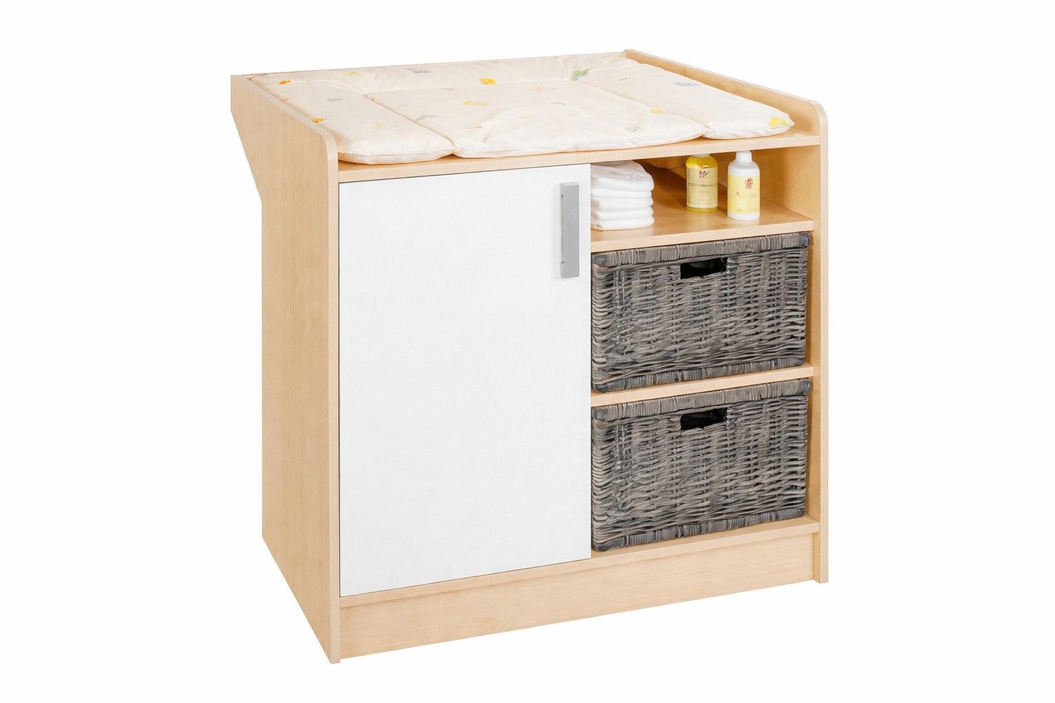 bv-vertrieb Wickelkommode Wickelkommode Wickeltisch ahorn-creme-farbig