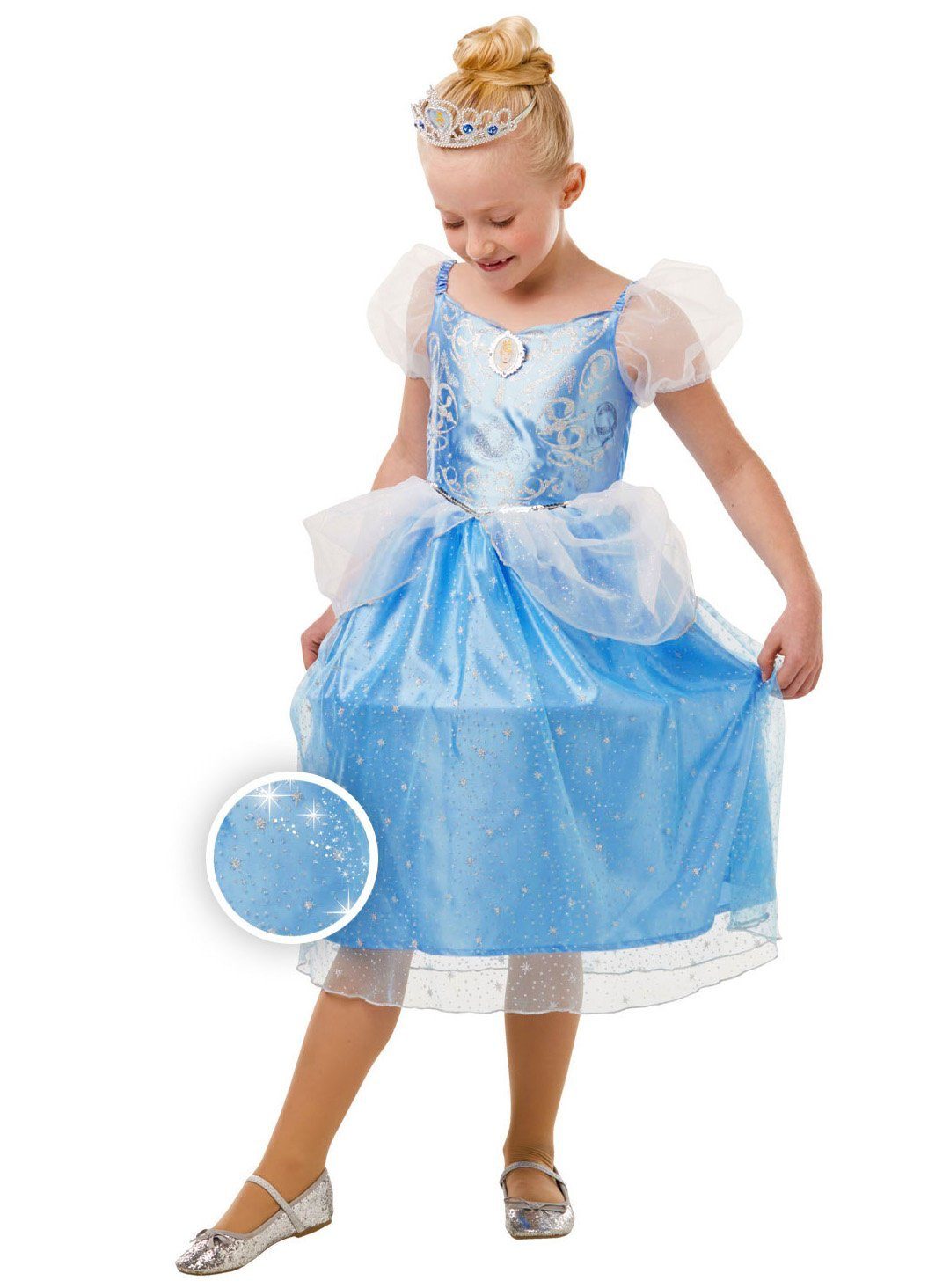 Kostüm Disney Prinzessin Cinderella Glitzerkostüm für Kin