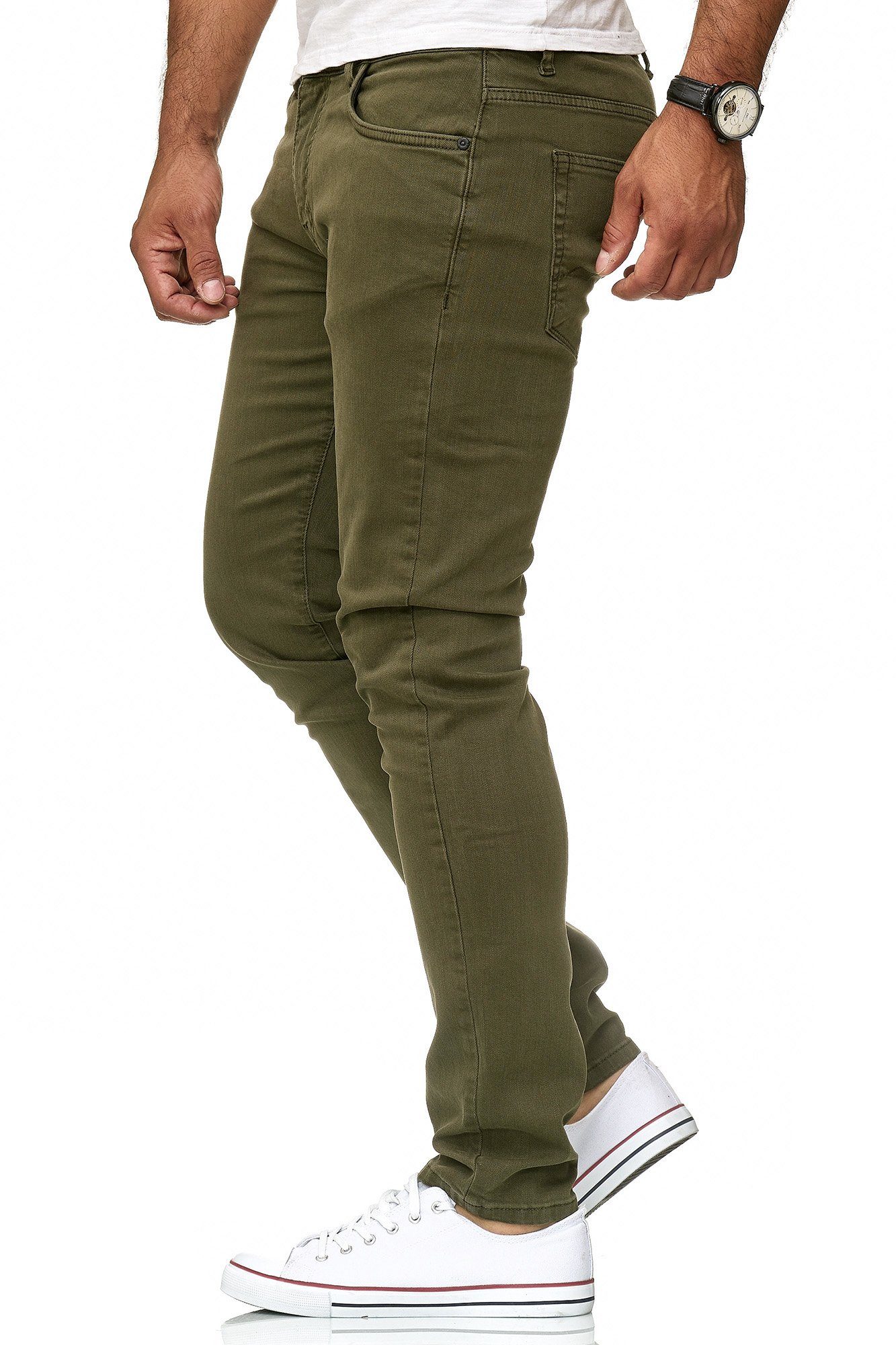 Hose Stretchkomfort Slim-Fit Khaki Premium Chinohose RedBridge