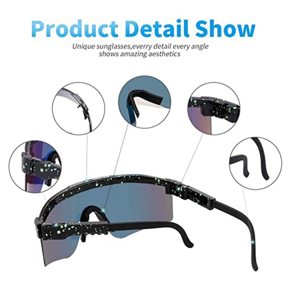 Blusmart Fahrradbrille UV400-Sonnenbrille, UV400, Radfahren, Laufen, Golf, Angeln, Winddichte 2