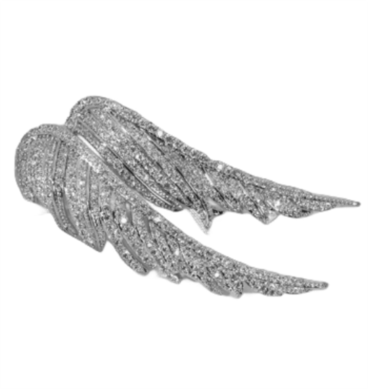 carefully selected Brosche Raffinierte und elegante Zirkonbrosche in Form eines Engelsflügels Silber