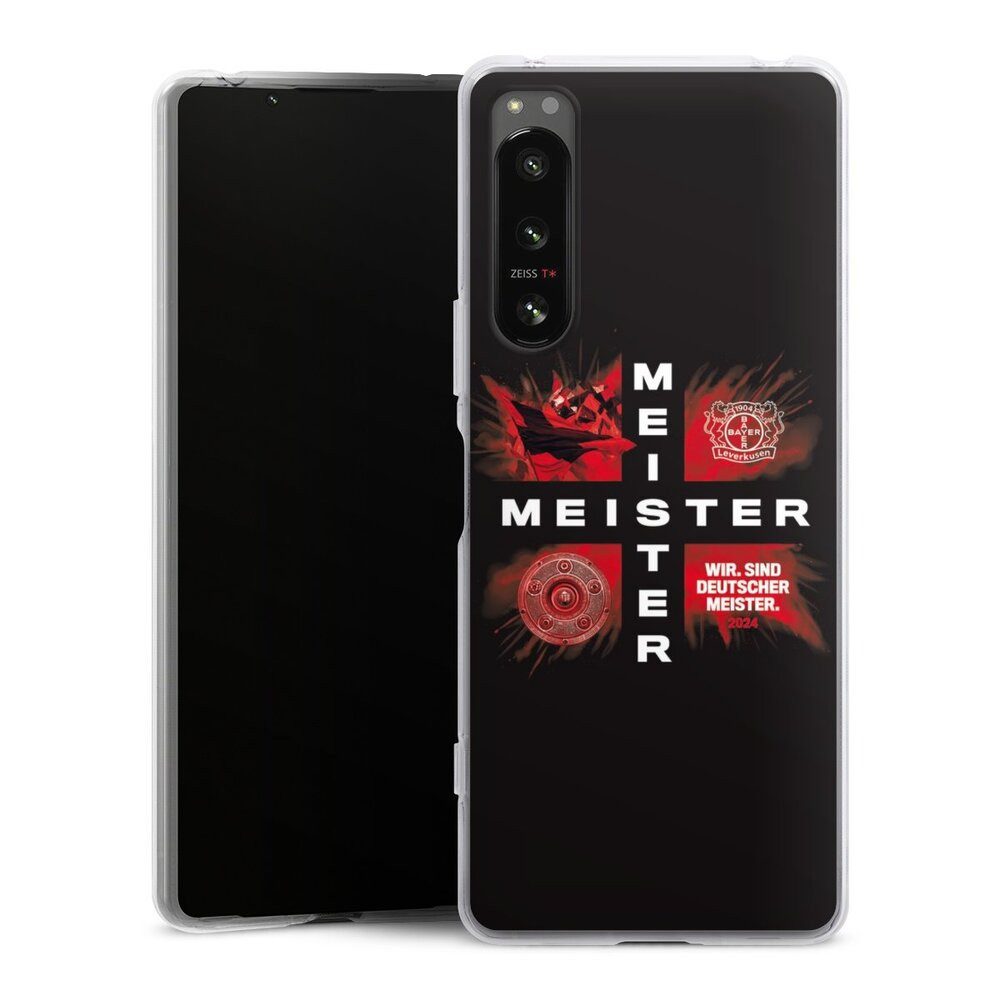 DeinDesign Handyhülle Bayer 04 Leverkusen Meister Offizielles Lizenzprodukt, Sony Xperia 5 IV Silikon Hülle Bumper Case Handy Schutzhülle