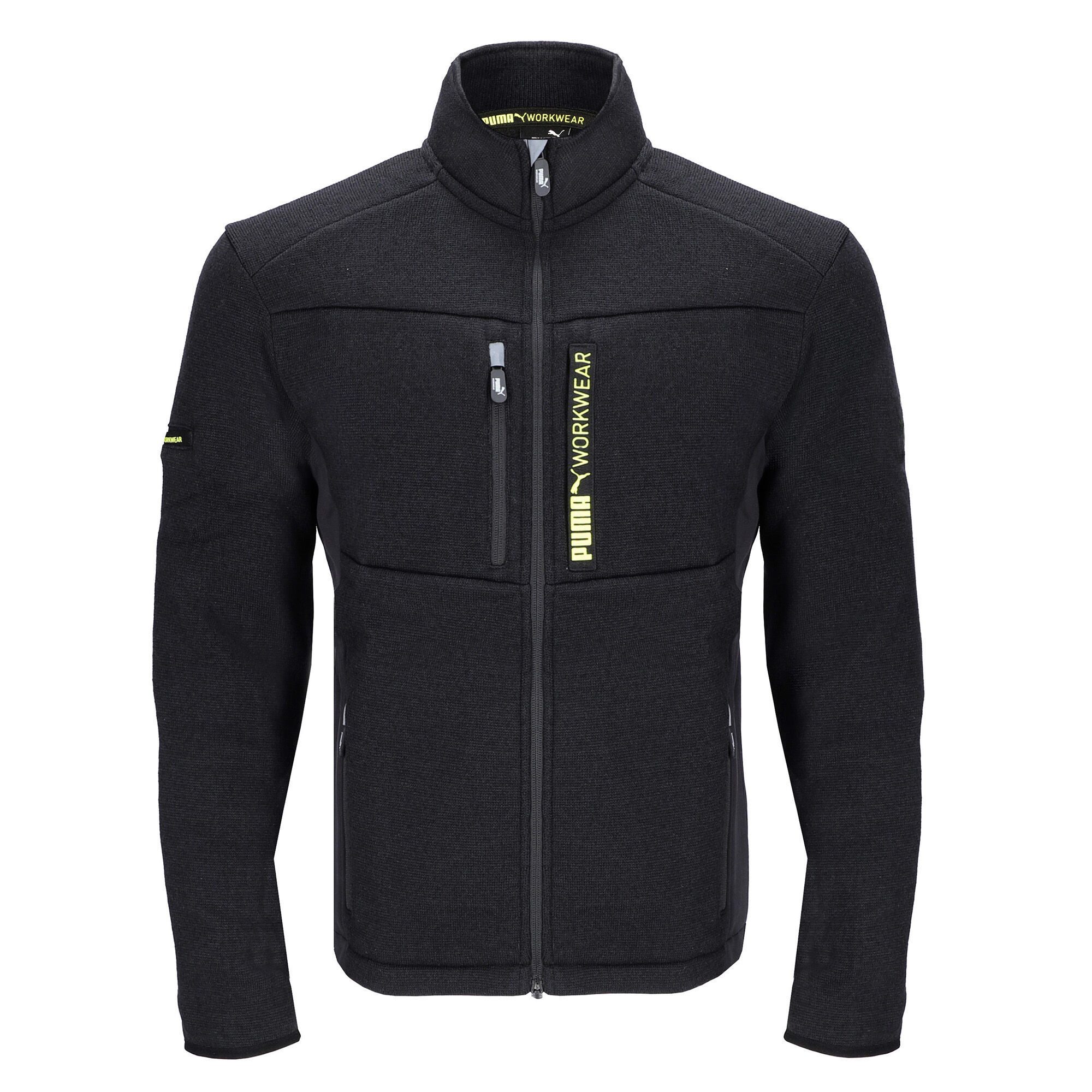 PUMA Workwear Fleecejacke Strickfleecejacke mit Stehkragen, verlängertes Rückenteil
