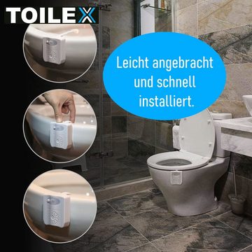 MAVURA LED Nachtlicht TOILEX Toilettenlicht mit Bewegungsmelder Toilettendeckel Lampe, LED fest integriert, Merhfarbig, WC Klodeckel Nachtlicht Toiletten Licht Beleuchtung