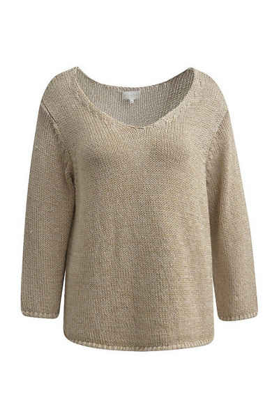 Milano Italy Strickpullover PULLOVER W V-NECK AND 3/4 SLEE