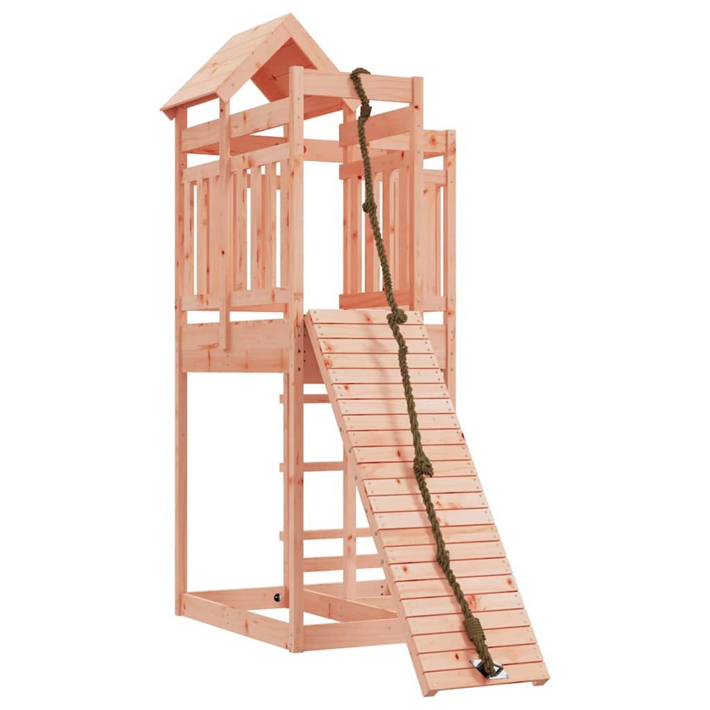 vidaXL Spielturm Spielturm mit Kletterwand Massivholz Douglasie