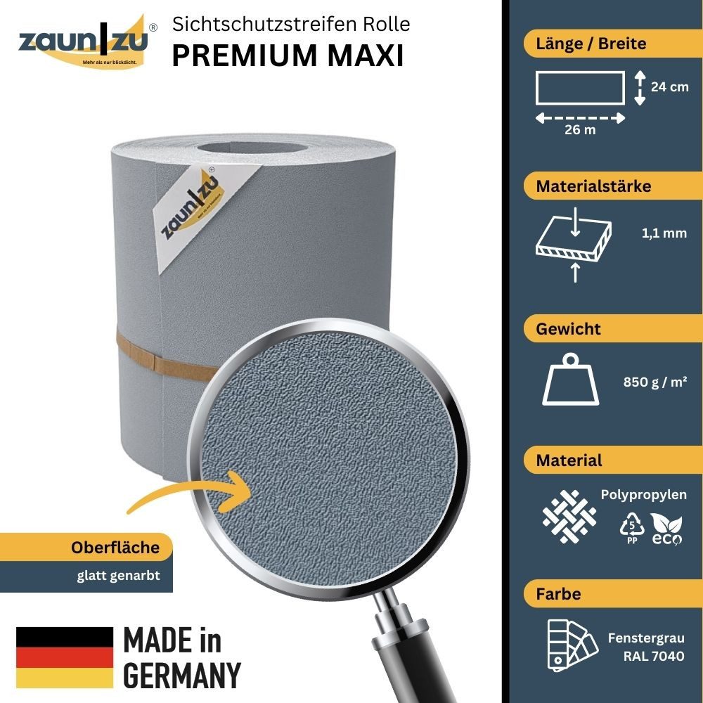 zaunzu Sichtschutzstreifen Premium Maxi für Doppelstabmatten günstig online kaufen