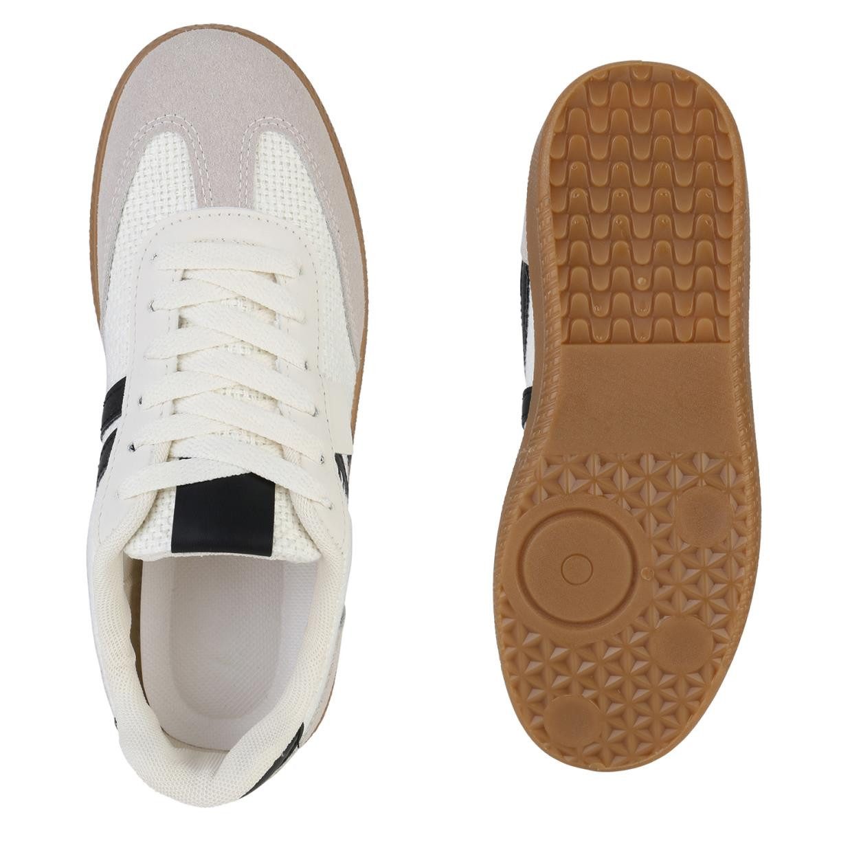 VAN HILL 841527 Sneaker Damen Sneaker Low Schnürer Bequeme Strick Freizeit