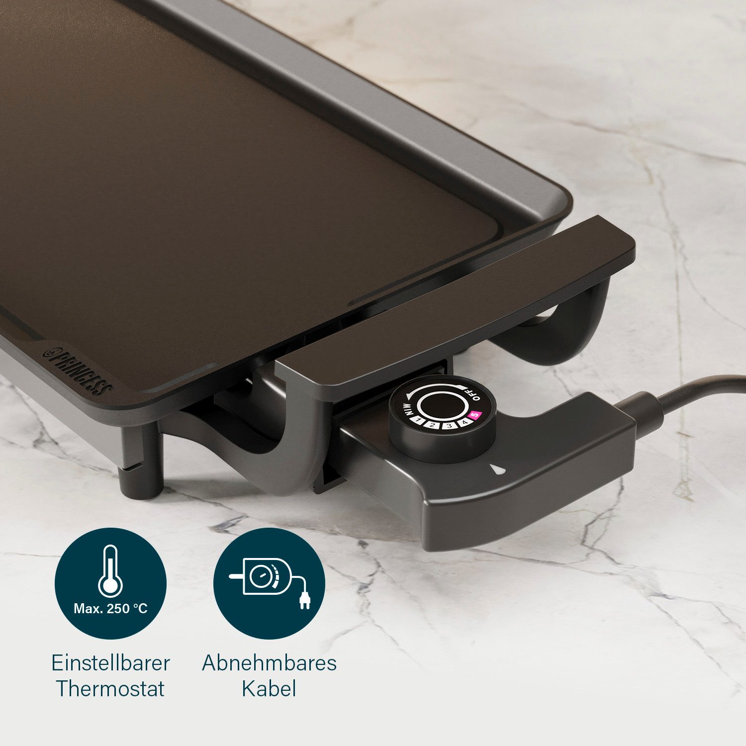 PRINCESS Tischgrill 102209, 1800 W, 43 x 23 cm, BPA-frei, Cool-Touch-Griffe