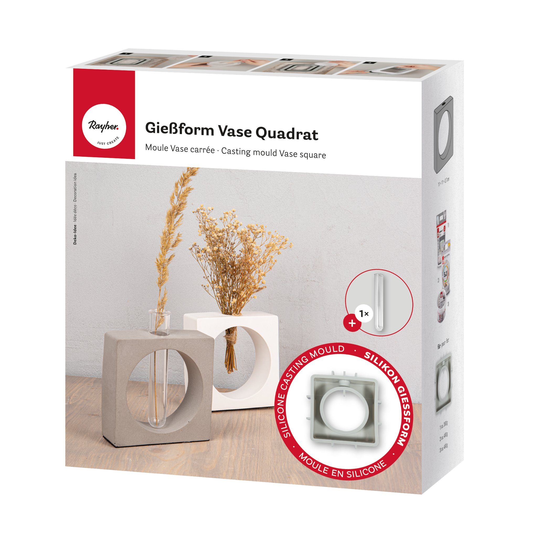 Modellierwerkzeug Vase Quadrat mit Kreis