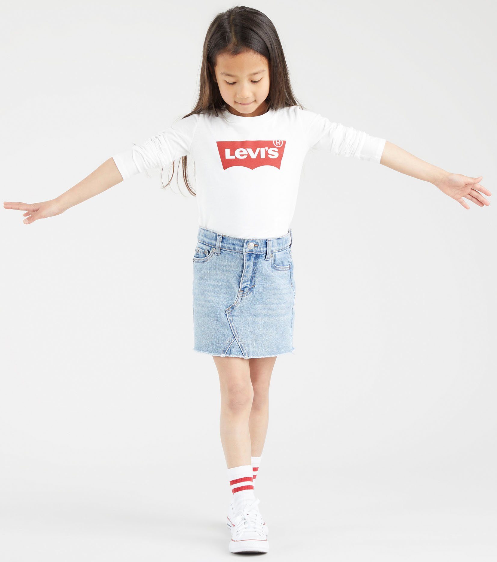 Levi's® Kids Langarmshirt LS BATWING red TEE white GIRLS for