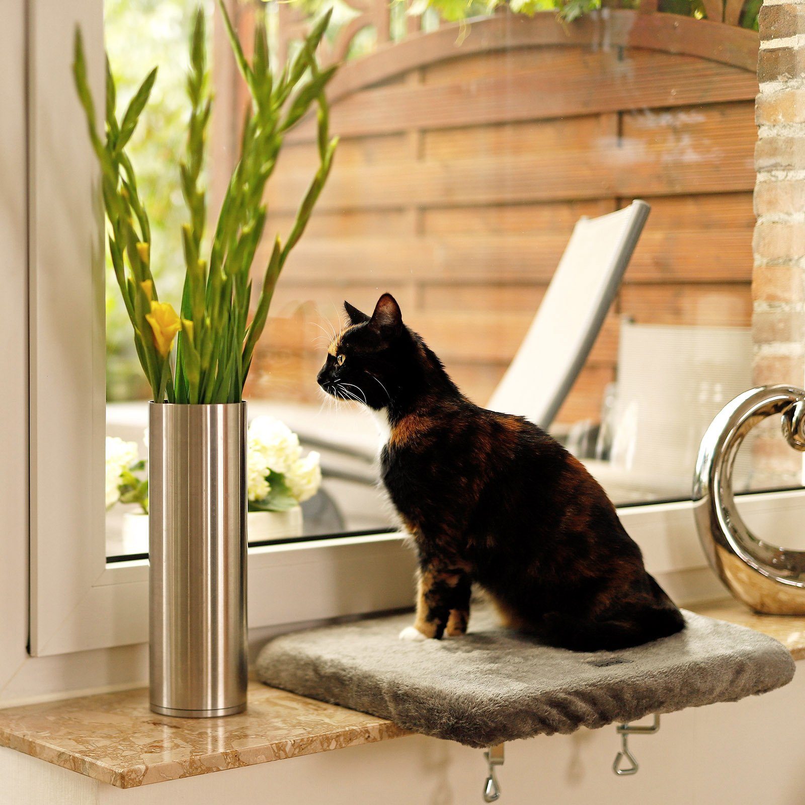 Futternapf Fensterbankliege für Katzen, versch. Farben