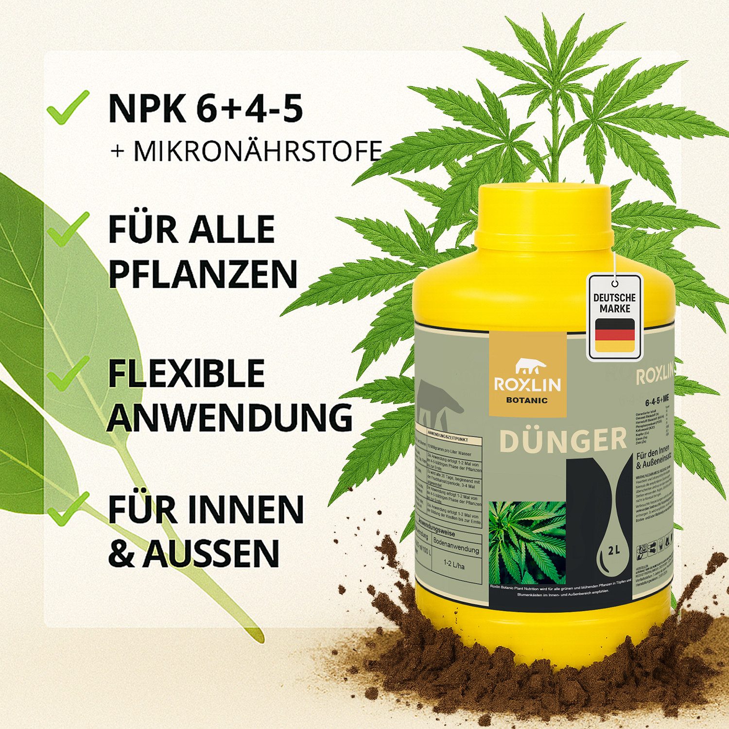 Roxlin Gartendünger Cannabis dünger 2L – Cannabisdünger für alle Cannabis D günstig online kaufen