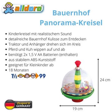 alldoro Kreisel Bauernhof-Kreisel mit Sound, mit fahrendem Traktor und Anhänger