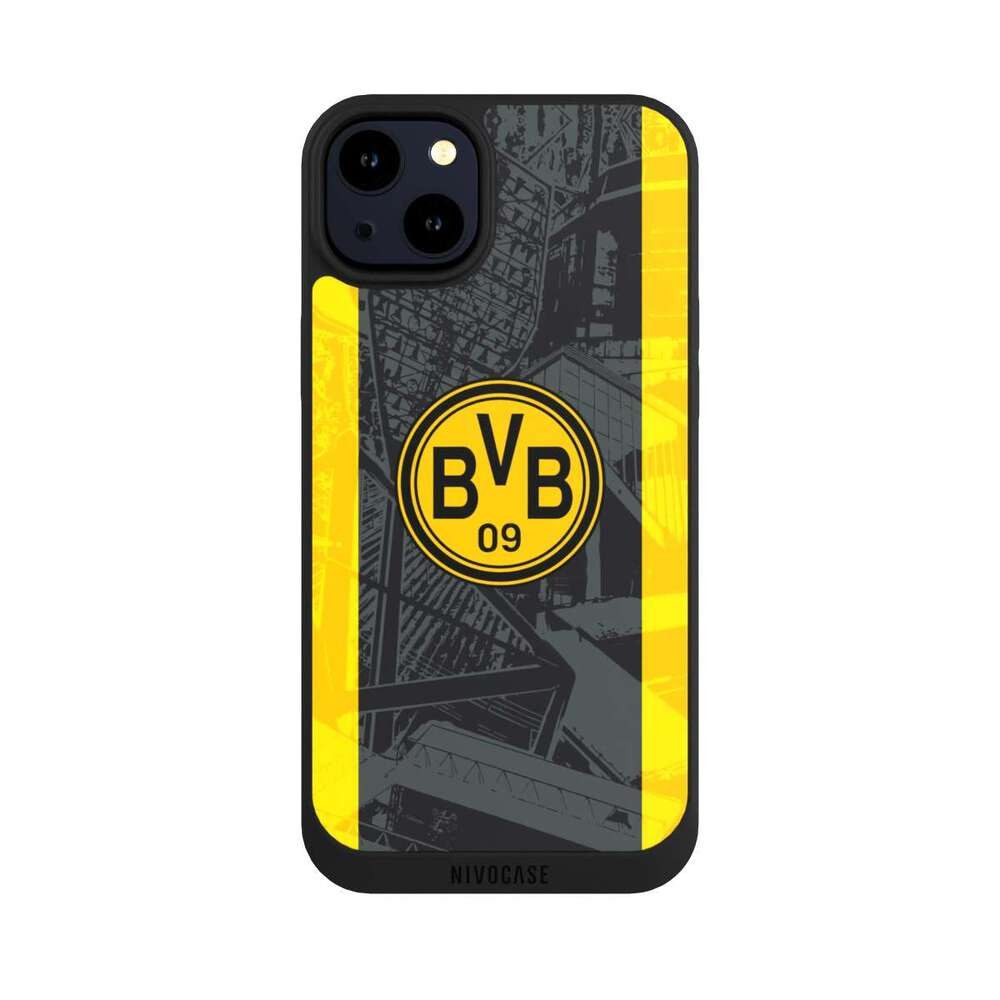 NIVOCASE Handyhülle Borussia Dortmund BVB Stadion 50 Jahre Signal Iduna Park, Apple iPhone 14 Plus Handyhülle Hülle NIVOpure Case Schwarz