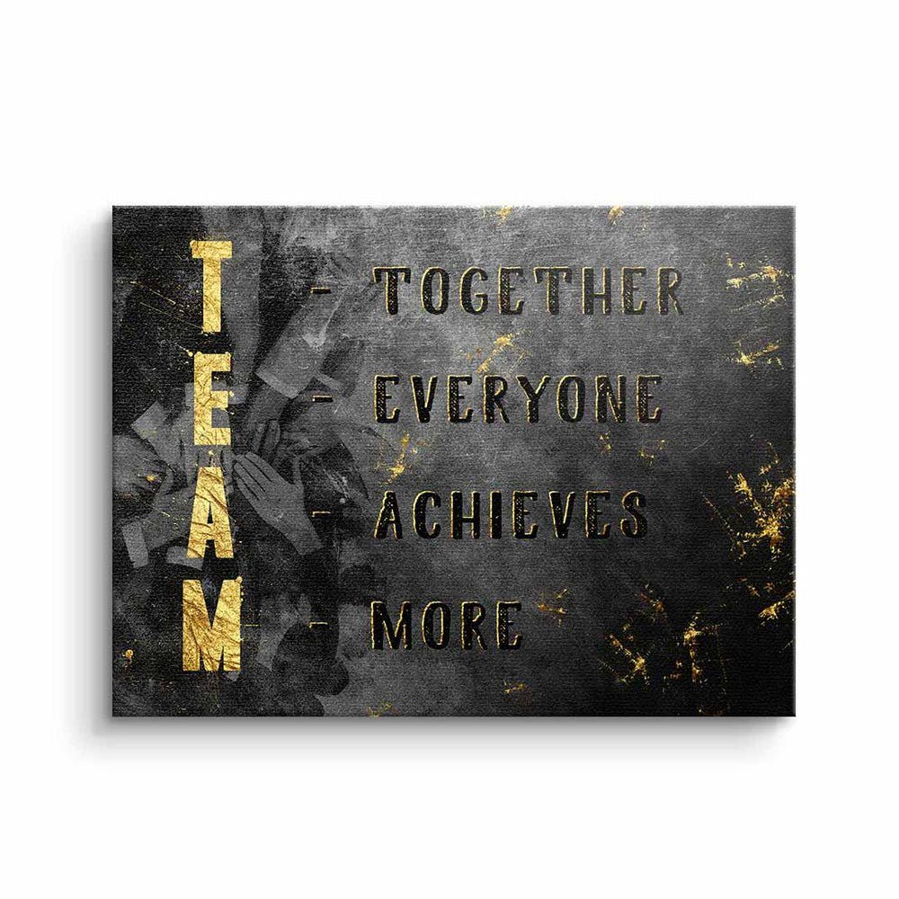 DOTCOMCANVAS® Leinwandbild, Leinwandbild Team definition together everyone achieves more zusammen ohne Rahmen