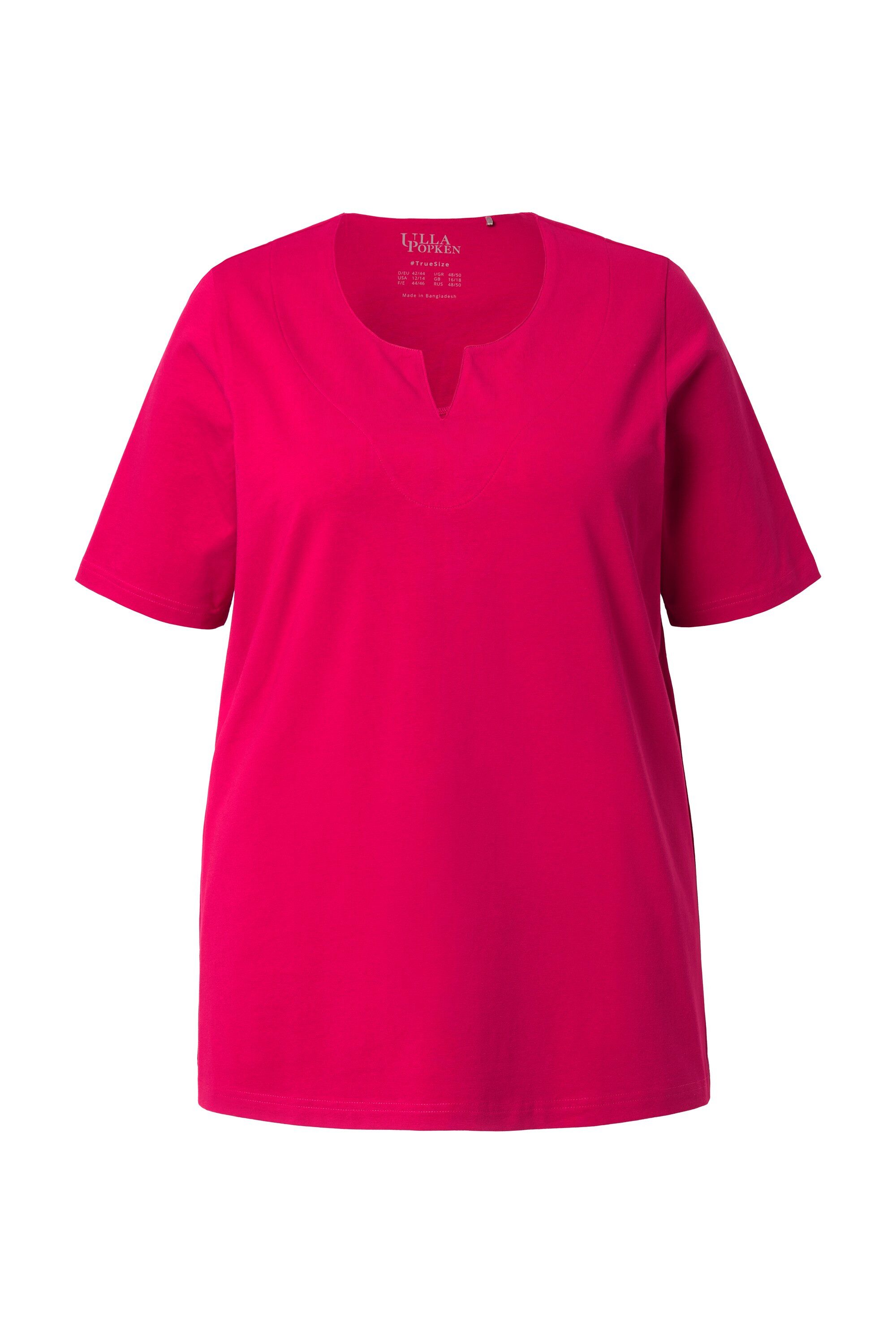 Ulla Popken T-Shirt T-Shirt A-Linie Tunika-Ausschnitt Halbarm günstig online kaufen