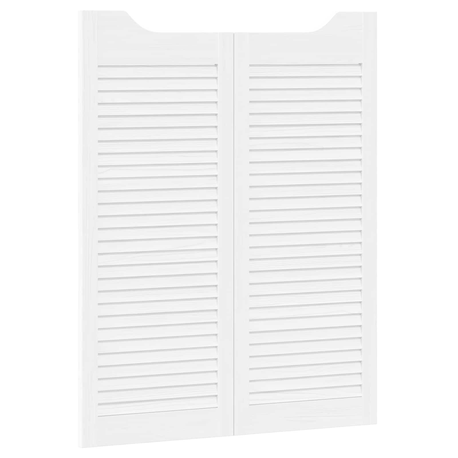 vidaXL Haustür Schwingtüren 2 pcs Weiß Massives Kiefernholz (2-St)