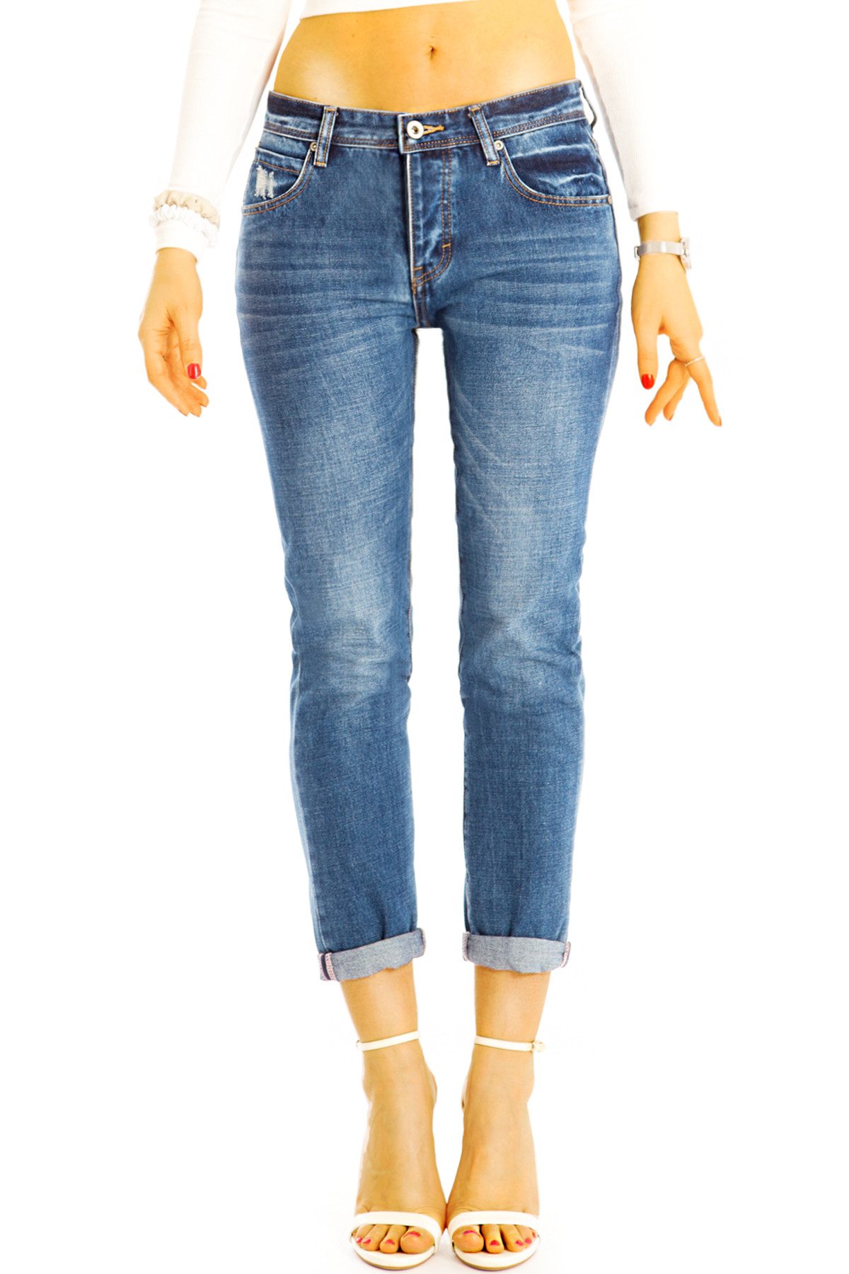 be styled 7/8-Jeans 7/8 destroyed Slim Fit Ankle Jeans Hose - Damen - j7L mit Stretch-Anteil
