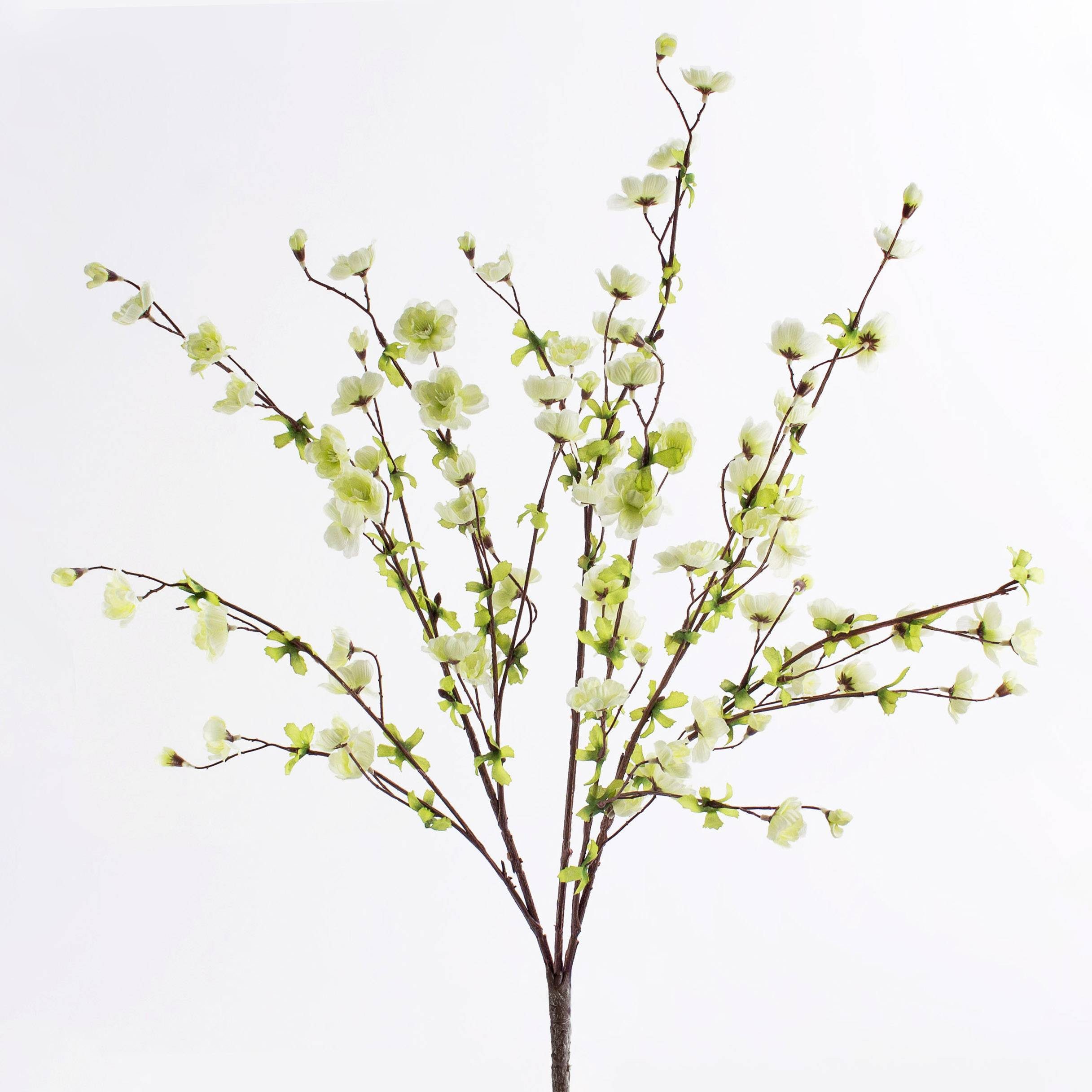 Kunstblume Deko Kirschblütenzweig, Creme - weiß, 65cm, Ø 35cm - Künstlicher Zweig Zierkirsche, artplants, Höhe 90.0 cm