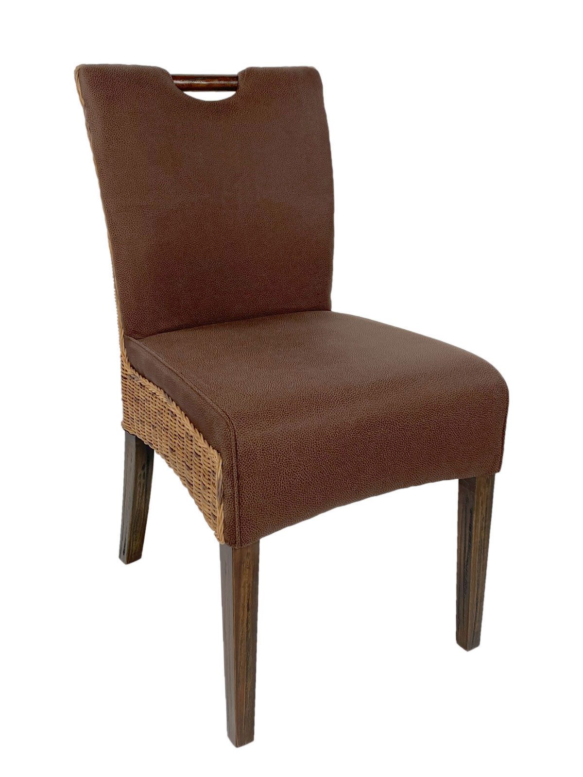 Polsterstuhl Rattanstuhl Esszimmer Stuhl Polsterstuhl Korbstuhl Bilbao mit Griff vo