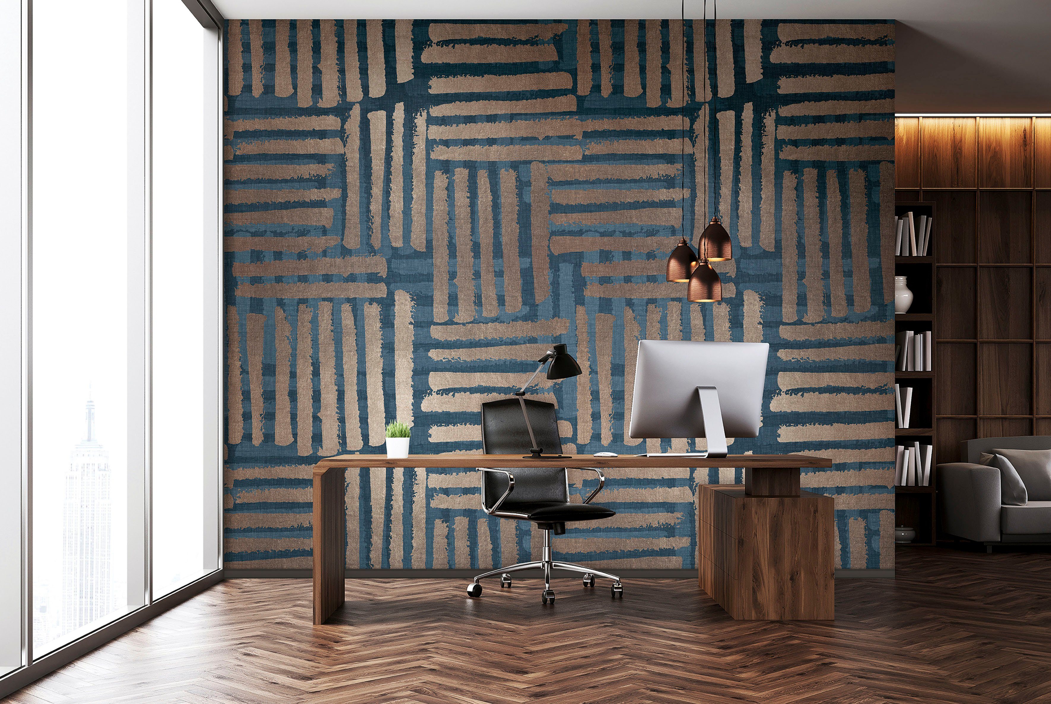 Marburg Fototapete Estelle, glatt, matt, moderne Vliestapete für Wohnzimmer Schlafzimmer Küche blau