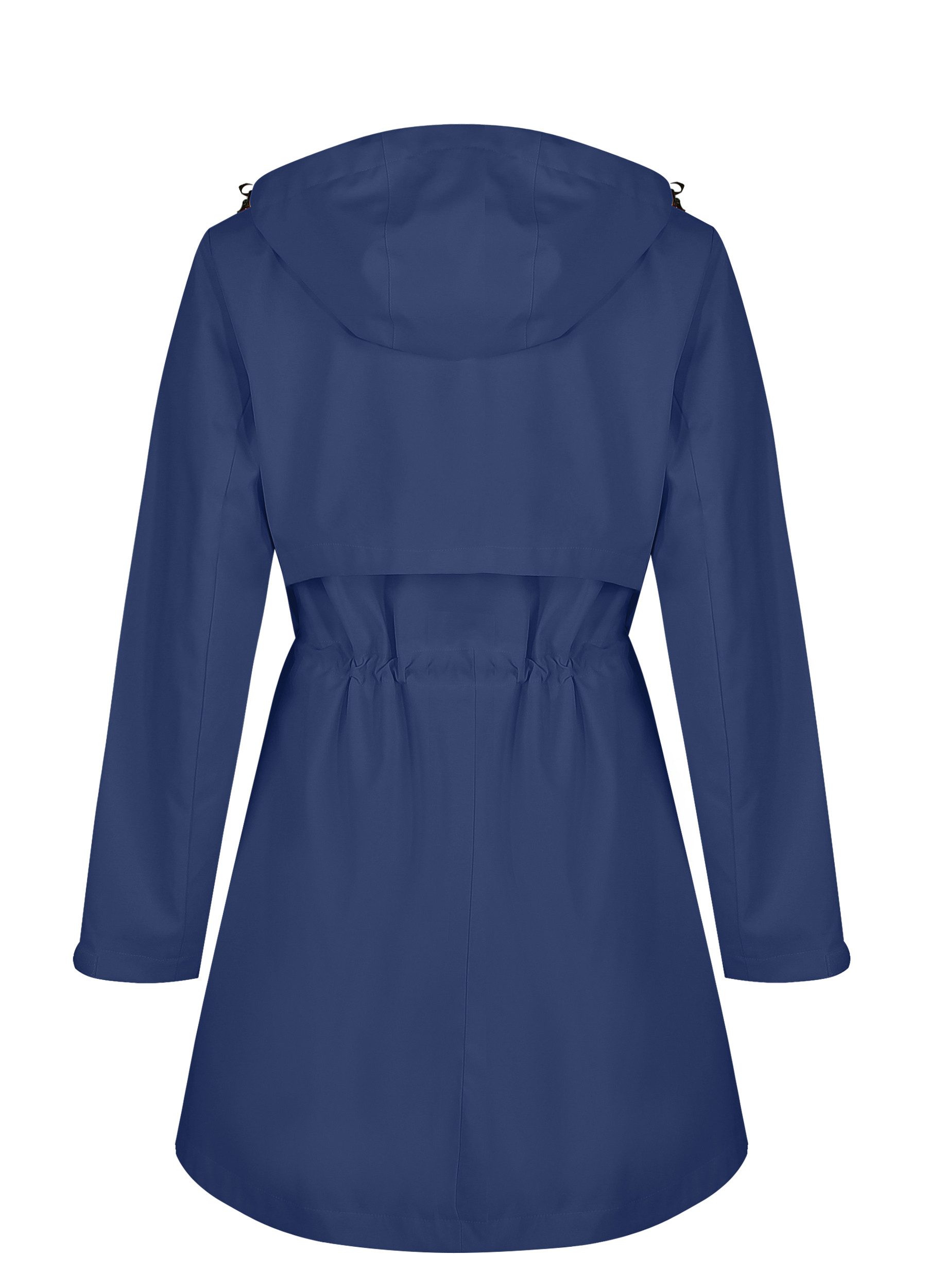 ATLASLAVA Regenjacke Damen Lang Softshelljacke Regenmantel (1-St) Frauen Trenchcoat Windbreaker Leichte Übergangsjacke Mantel – Bild 3 von 5