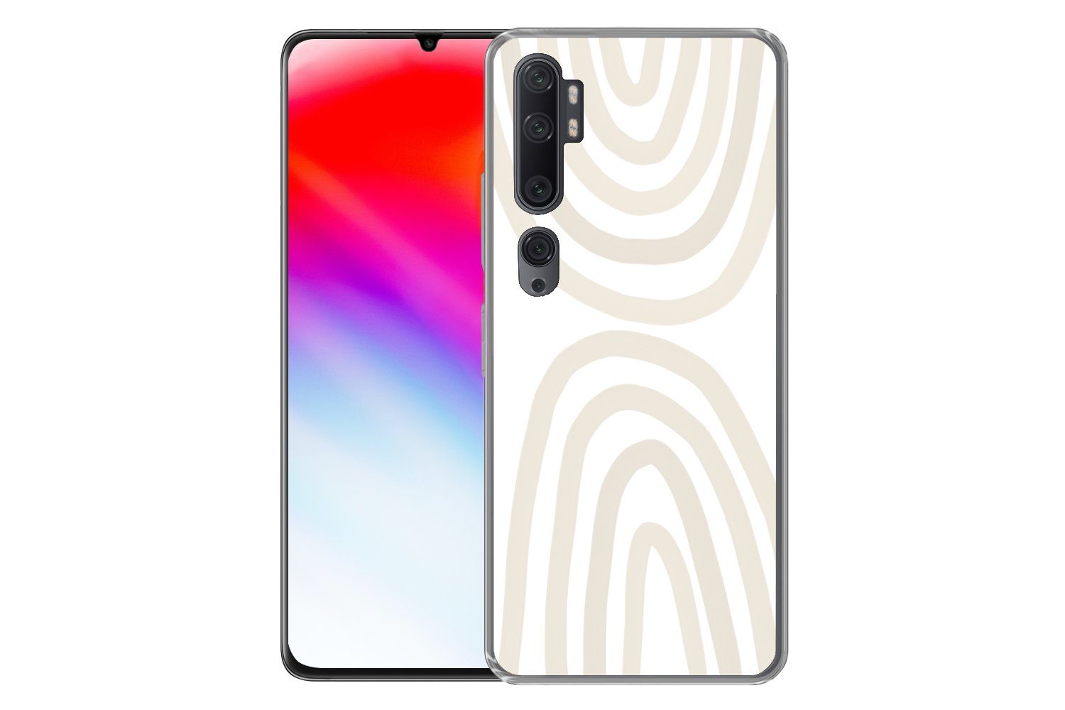 MuchoWow Handyhülle für Xiaomi Mi Note 10 Regenbogen - Pastell - Design - Abstrakt