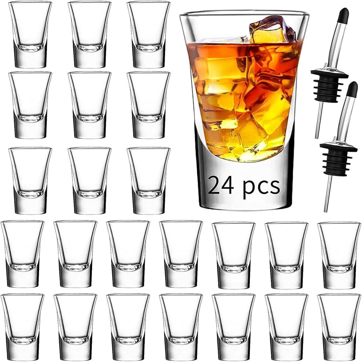 LuxusKollektion Schnapsglas Schnapsgläser 35ml transparent schwerer Boden Cocktails Wodka Espresso