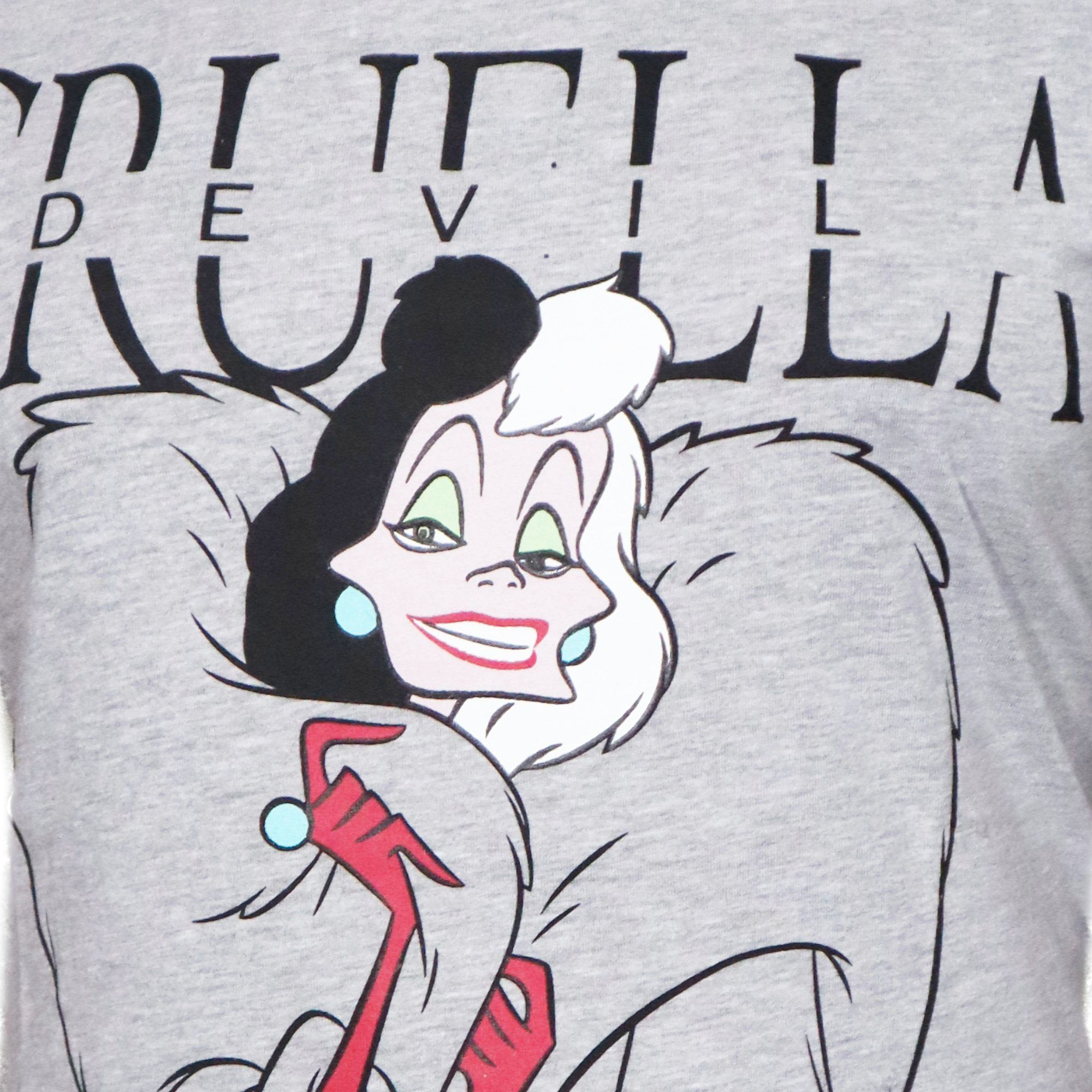 XS Devil Disney Shirt T-Shirt bis Cruella Disney Print-Shirt Damen XL Gr. kurzarm