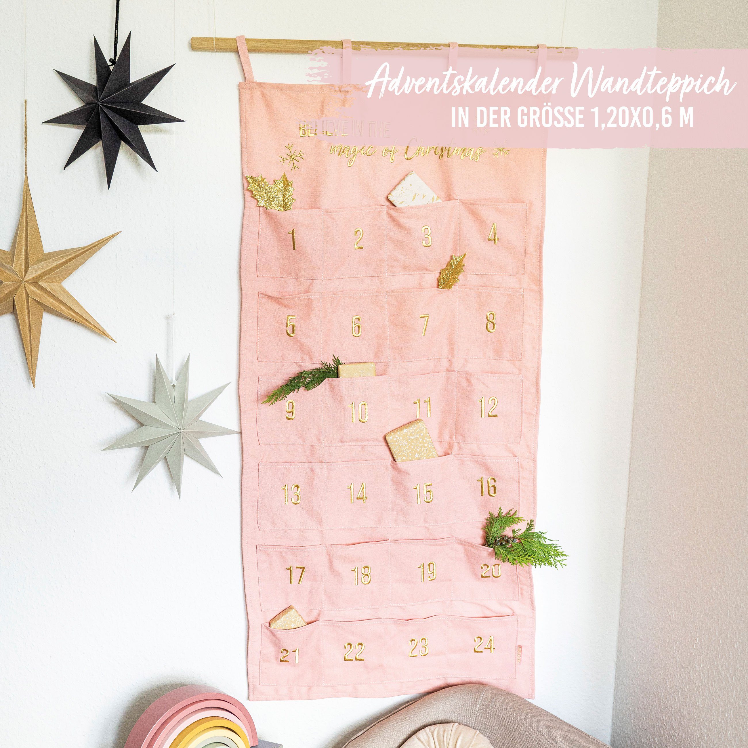 PAPIERDRACHEN befüllbarer Adventskalender Adventskalender Wandteppich aus S günstig online kaufen