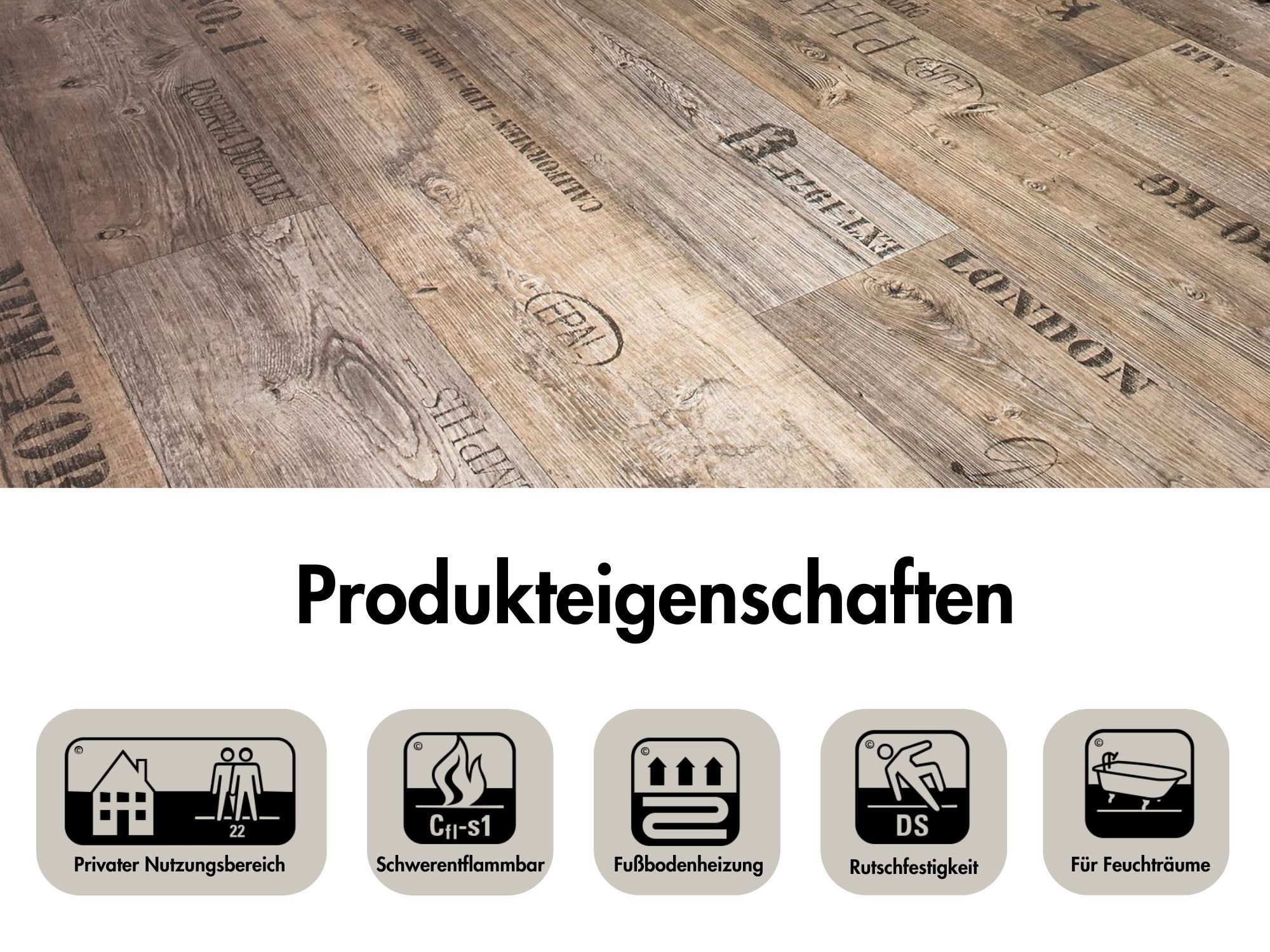 misento Vinylboden Silent in Holzoptik Vintage, trittschalldämmend, für Feuchtraum- und Privatbereiche, PVC Bodenbelag Meterware 200/400 cm breit, Stärke 2,8 mm – Bild 5 von 5