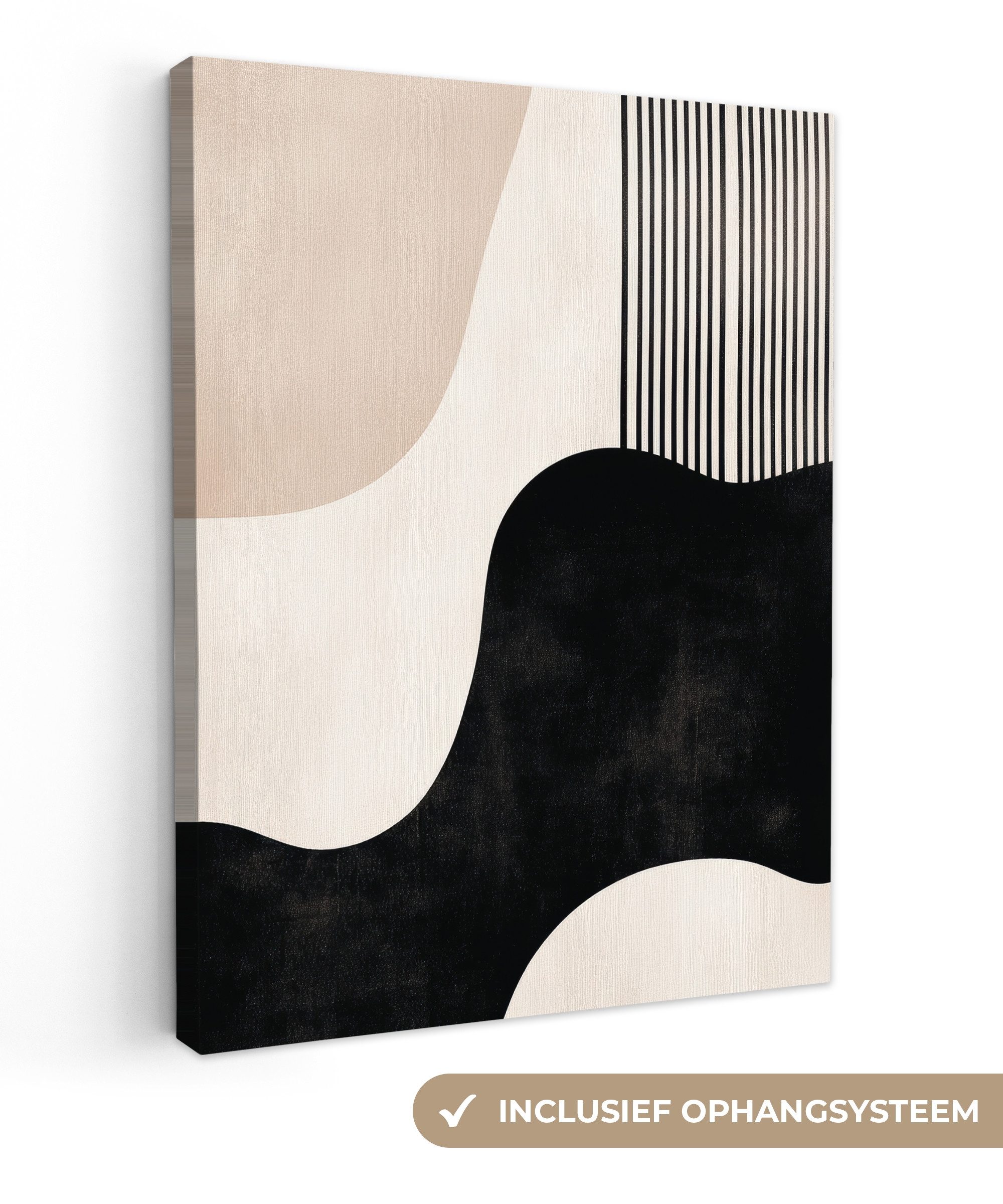 OneMillionCanvasses® Leinwandbild Abstrakt - Japandi - Beige - Modern, Fotodruck (1 St), Leinwand Bilder für Wohnzimmer Schlafzimmer 30x40 cm. Reduzierter Preis € 22,26. Unverbindliche Preisempfehlung € 32,00, (€ 22,26 pro 1 Stk)