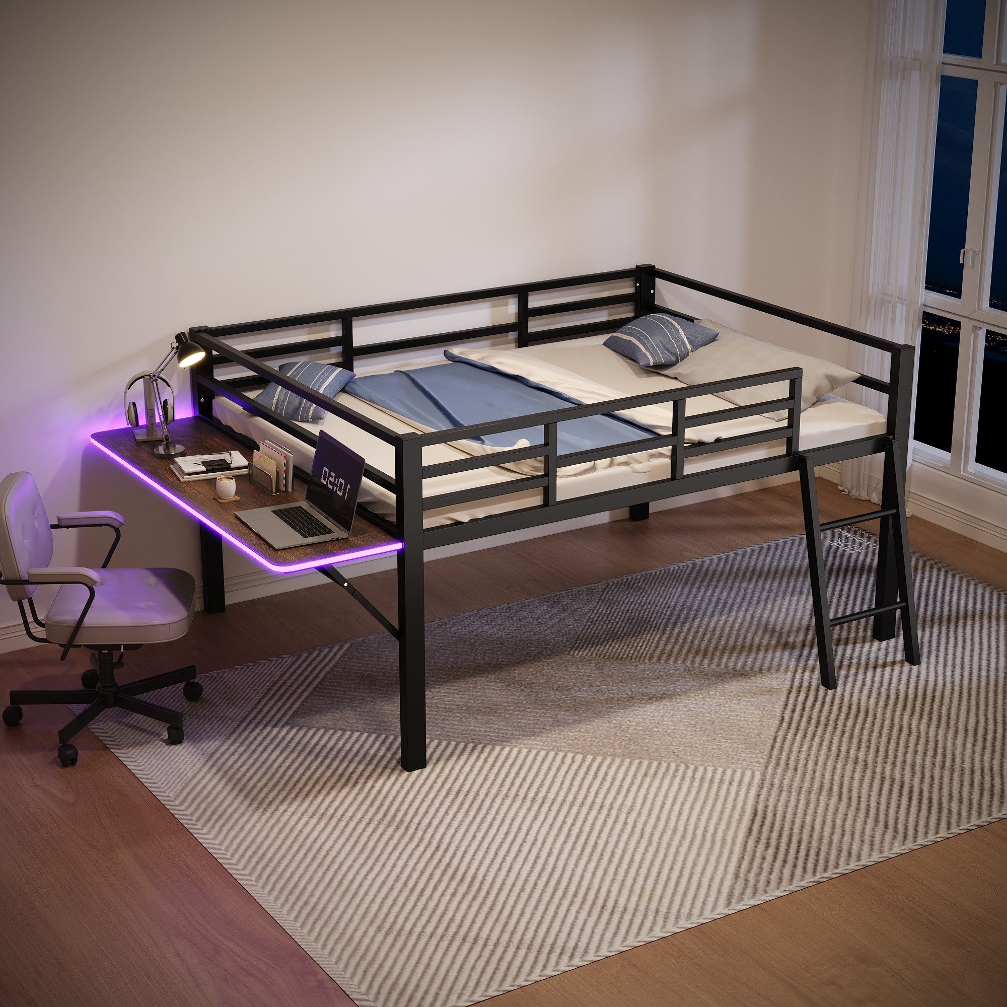 Flieks Hochbett Metallbett Kinderbett 140x200cm mit günstig online kaufen