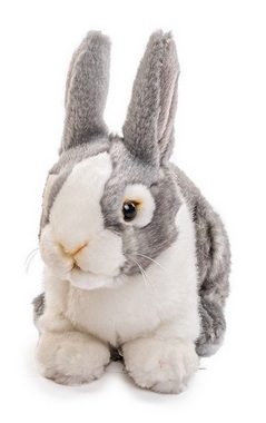 Uni-Toys Kuscheltier Kaninchen, sitzend - grau oder braun - 20 cm - Plüsch-Hase, Plüschtier, zu 100 % recyceltes Füllmaterial